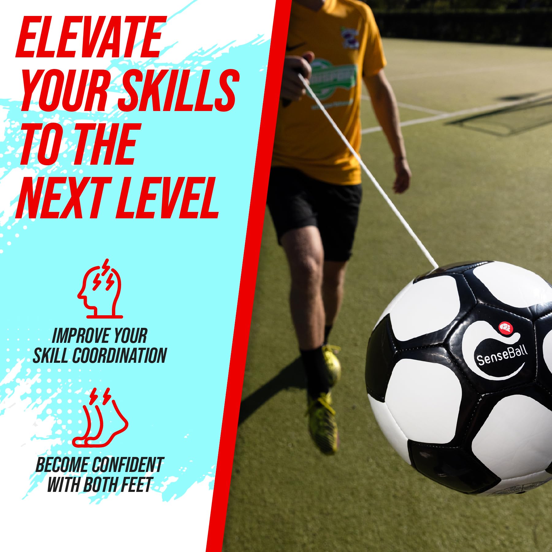 SenseBall Soccer Ball | Soccer Training Equipment for Kids & Adults | Improve Skills & Control with 50 Exercise Videos & Personal Soccer Coach App
