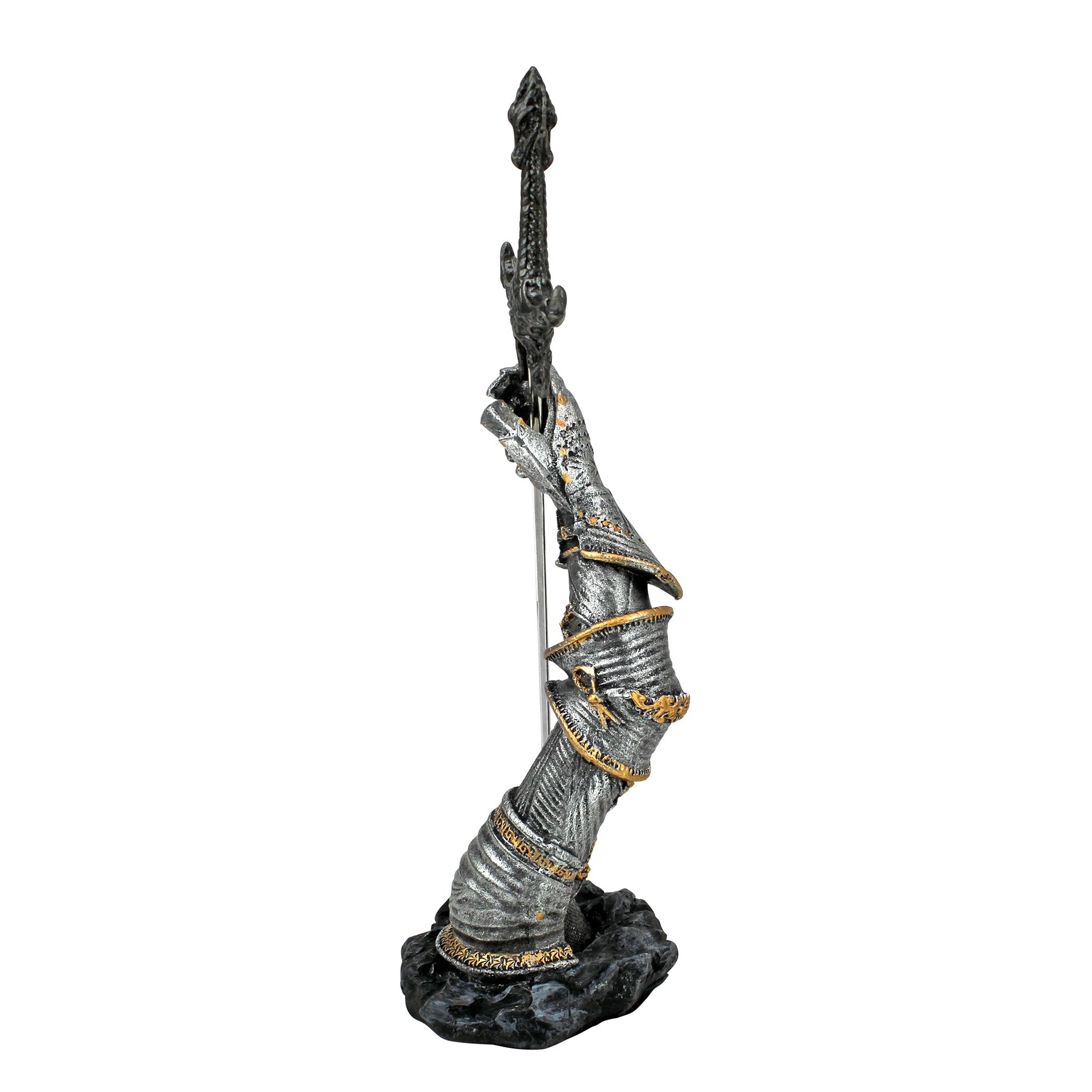 Design Toscano King Arthur's Sword of Excalibur Letter Opener Desk Accessory Statue, 10 Inch, Pewter Finish