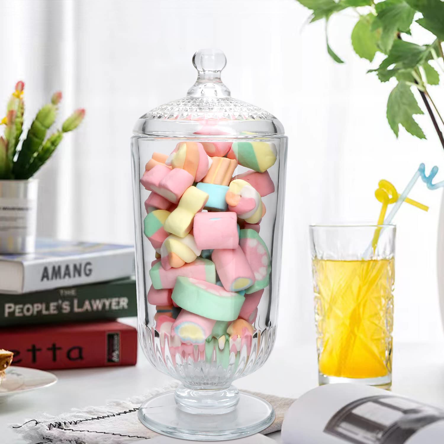 Woaiwo-q Candy Jars Set of 3,27oz Clear Apothecary Jars,Glass Storage Jars for DIY Projects,Wedding Favors,Shower Favors