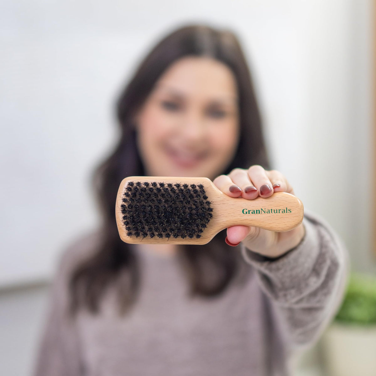 GranNaturals Soft Bristle Hair Brush - Boar Bristle Men's Hair Brush for Smoothing, Slick Back, Fades, Beards, 360 Waves to Style, Polish, & Lay Down Hair to Create a Sleek Hairstyle for Women & Men
