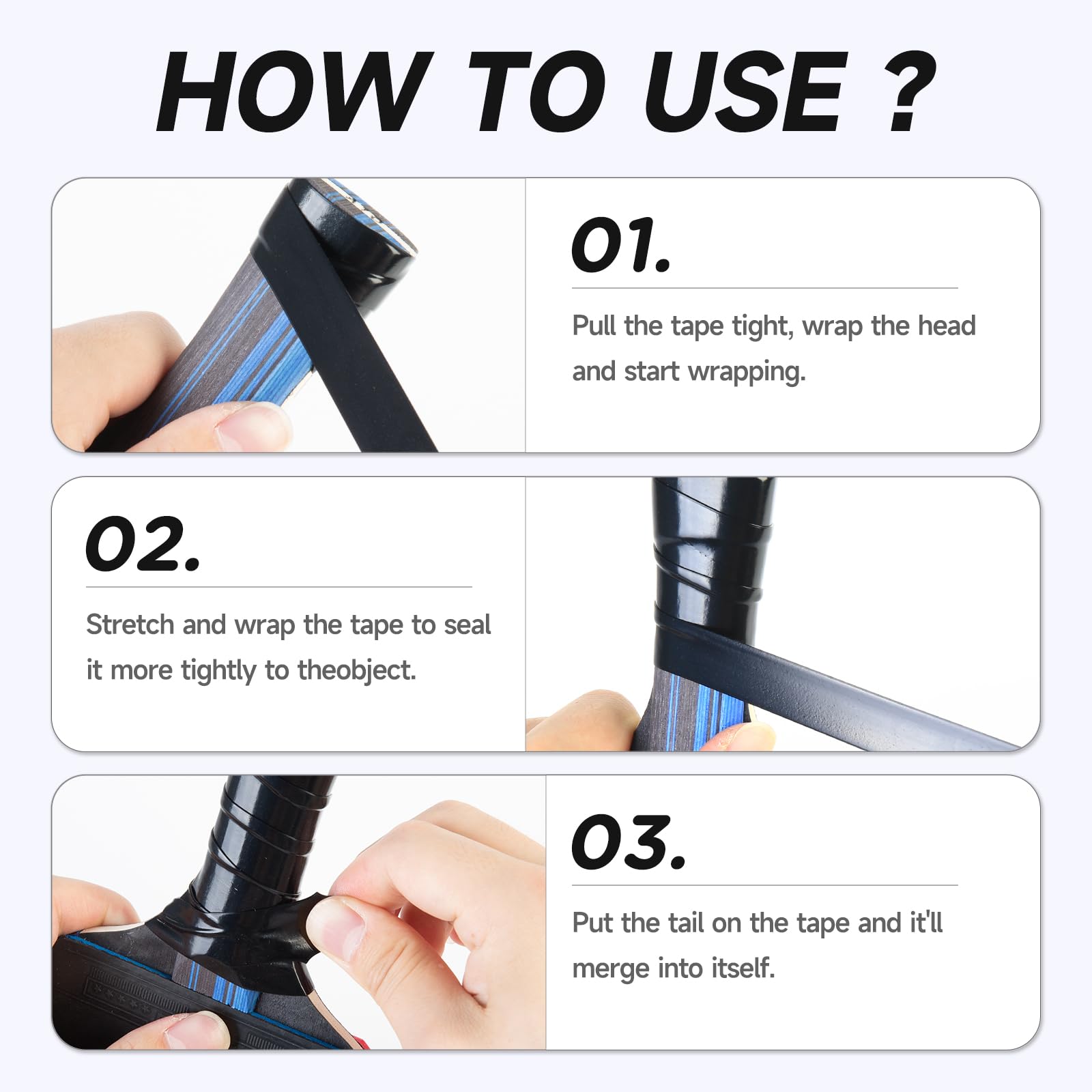 PHIXBEAR Baseball Bat Grip Tape, 1.1mm - Multi Sport Handle Tape for Golf Tennis Softball and Hockey, Enhanced Self-Fusing Silicone for Reliable Traction and Shock Absorption