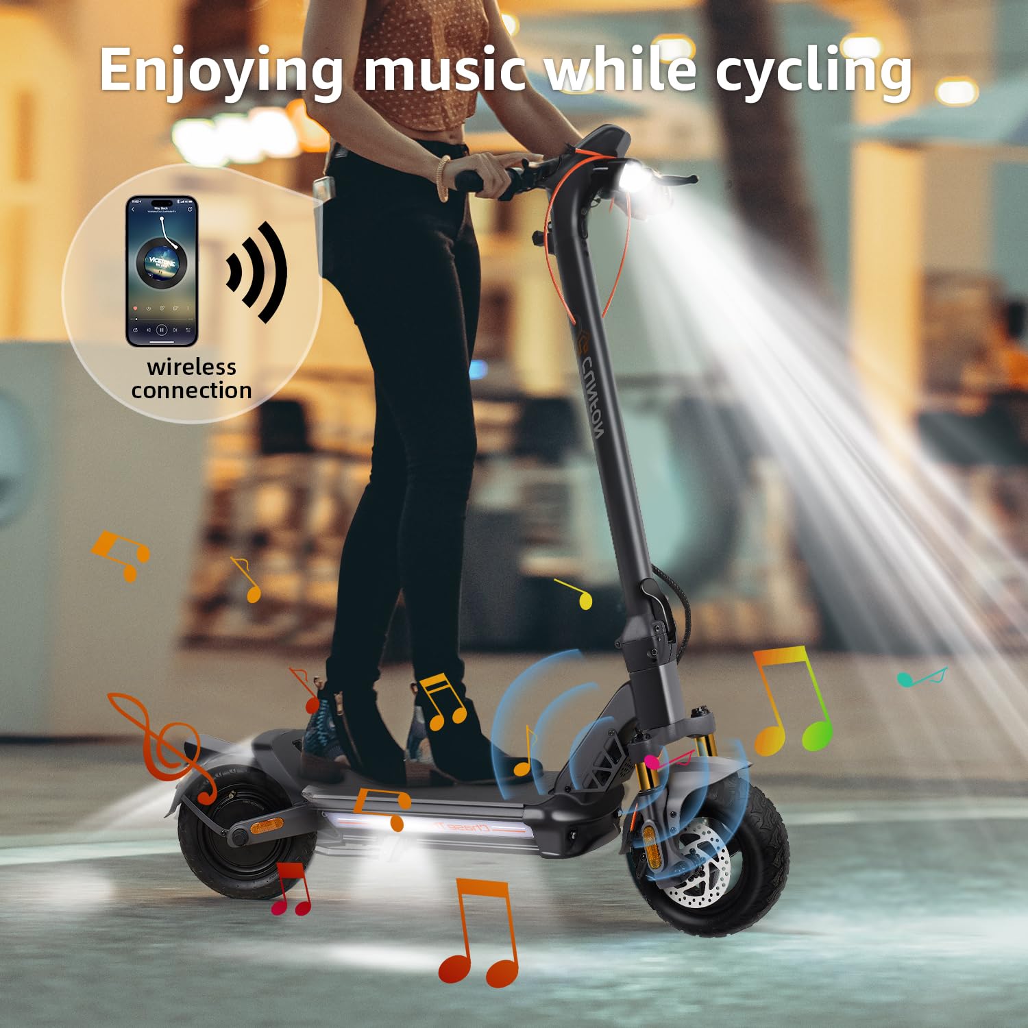 CUNFON Electric Scooter, Up to 31 MPH, 50-Mile Long Range, Dual Brake & Dual Suspension, 1600W Peak Motor, Off-Road Heavy Duty E-Scooter for Adults and Teens, 300+ lbs