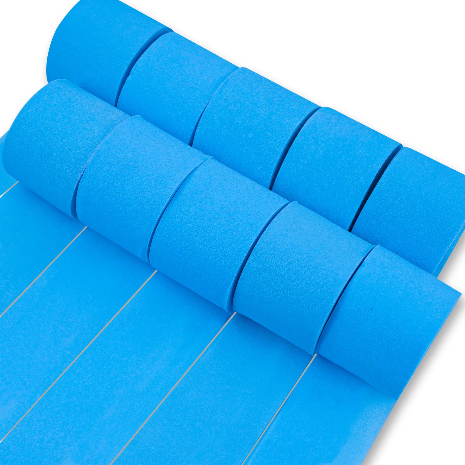 PartyWoo Blue Crepe Paper Streamers 10 Rolls 820 ft Pack of Sky Light Baby Pastel Pale Aqua Blue Crepe Paper for Wedding Baby Shower Gender Reveal Birthday Party Decorations (1.8 Inch x 82 Ft/Rolls)