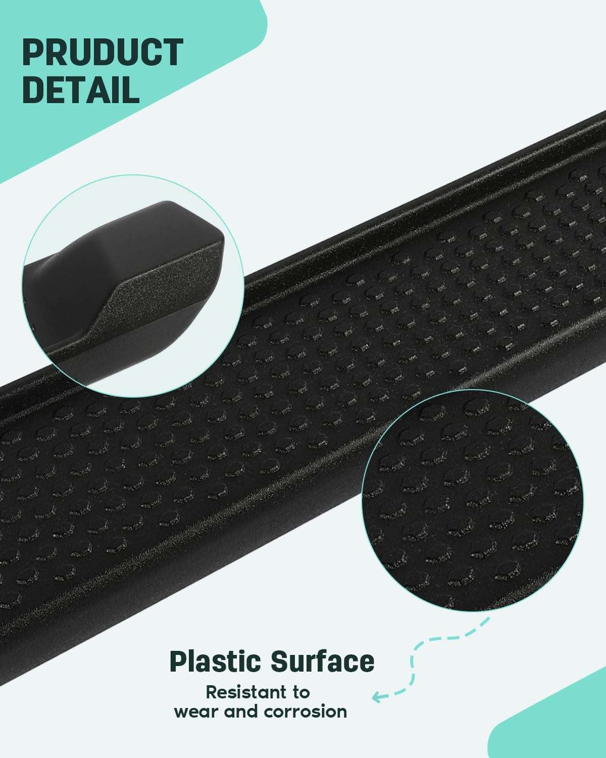 SCITOO Nerf Bar Running Board Side Step Fit for 2018-2023 for Jeep Wrangler JL 2 Door Plastic Rock Sliders