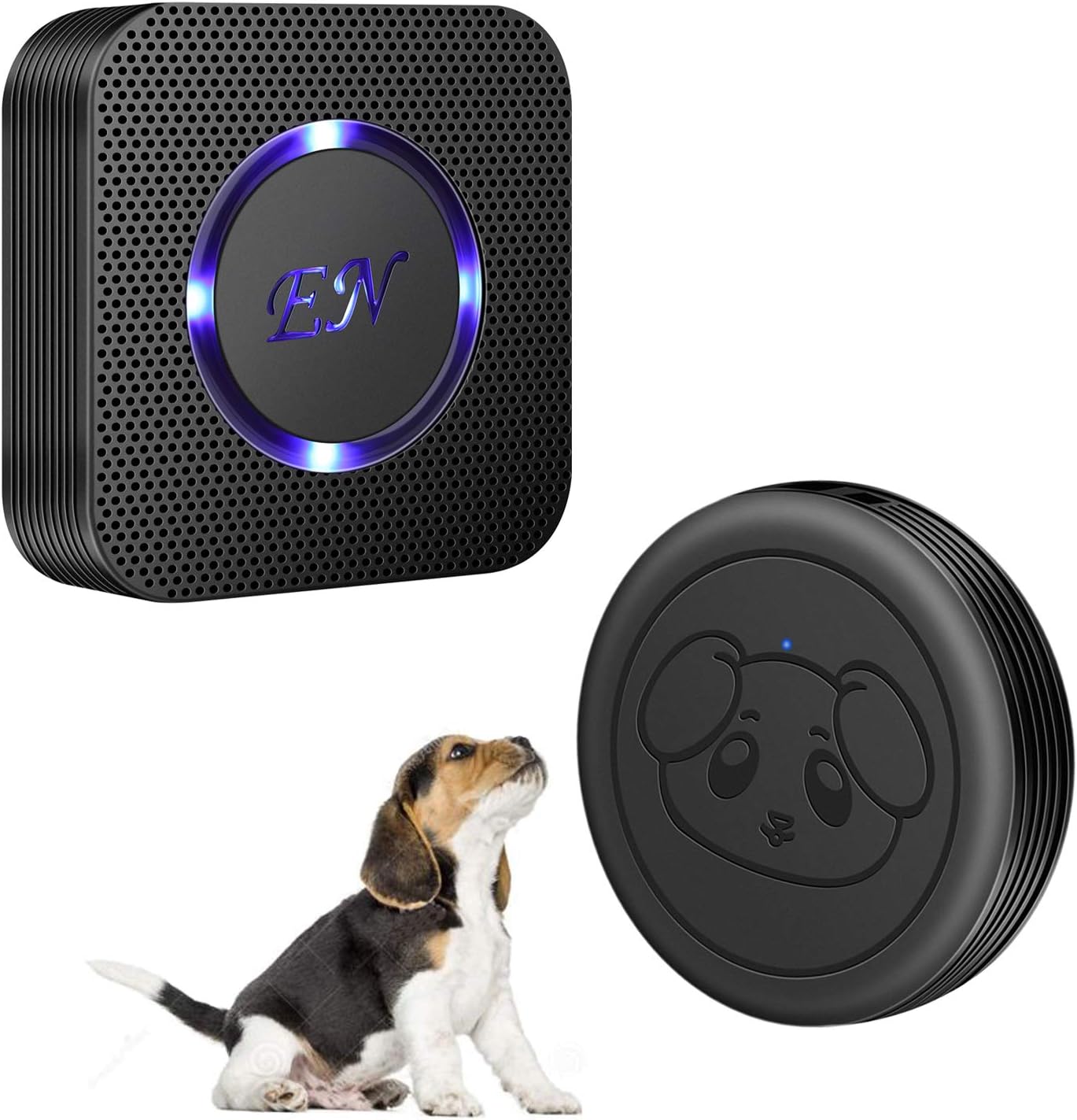 EverNary Dog Door Bell,Smart Wireless Dog Doorbells for Potty Training, Dog Bells with Waterproof Touch Button, Door Bell for Dogs to Go Outside (1 Receiver and 1 Transmitter), White
