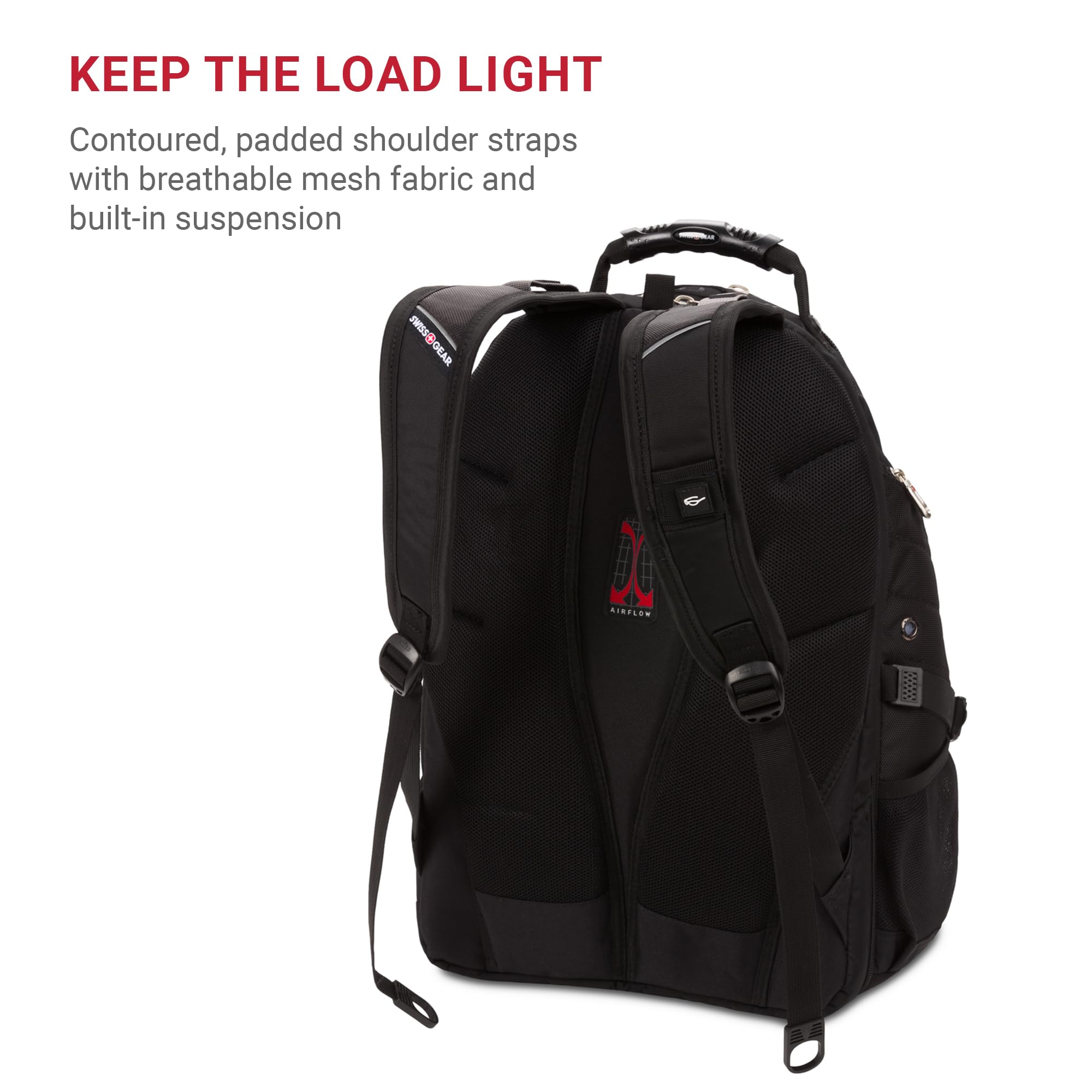 SWISSGEAR 1900 ScanSmart TSA Laptop Backpack Fits 17 Inch Laptop with RFID Protection and Tablet Pocket, Black, 19-Inch