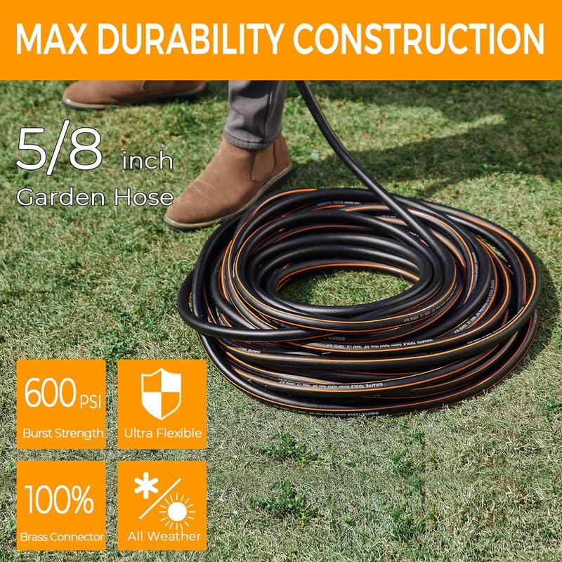 Giraffe Tools Leader Hose 2ft x 5/8", Short Water Hose Heavy Duty for Hose Reel, Lightweight, Flexible with Double Female Fittings
