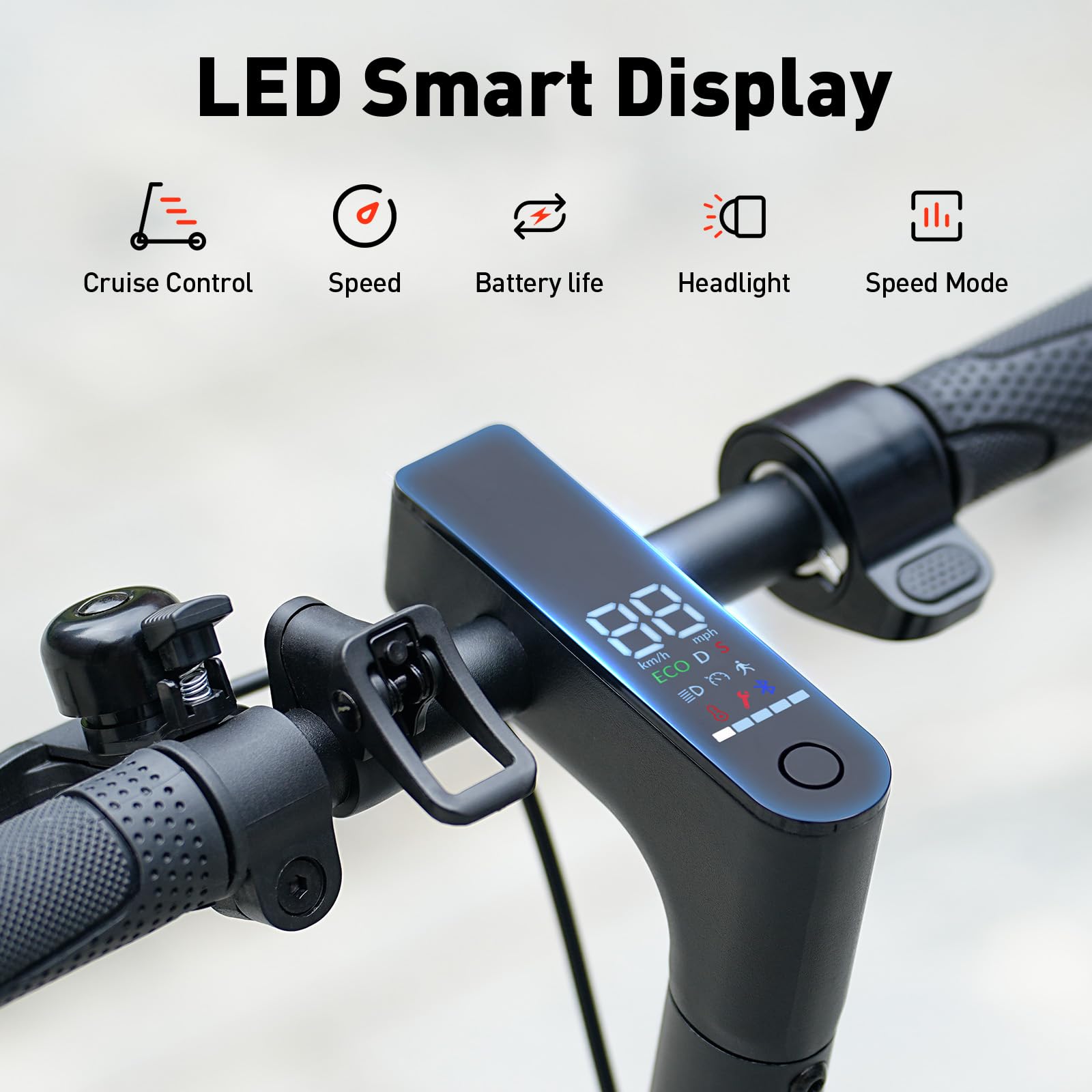 Fcgeoi Electric Scooter, 500W Powerful Motor, 18 MPH Top Speed, 21 Miles Long Range, 8.5" Tires EScooter, Drum Brake, Foldable Lightweight Commuting Electric Scooter for Adults