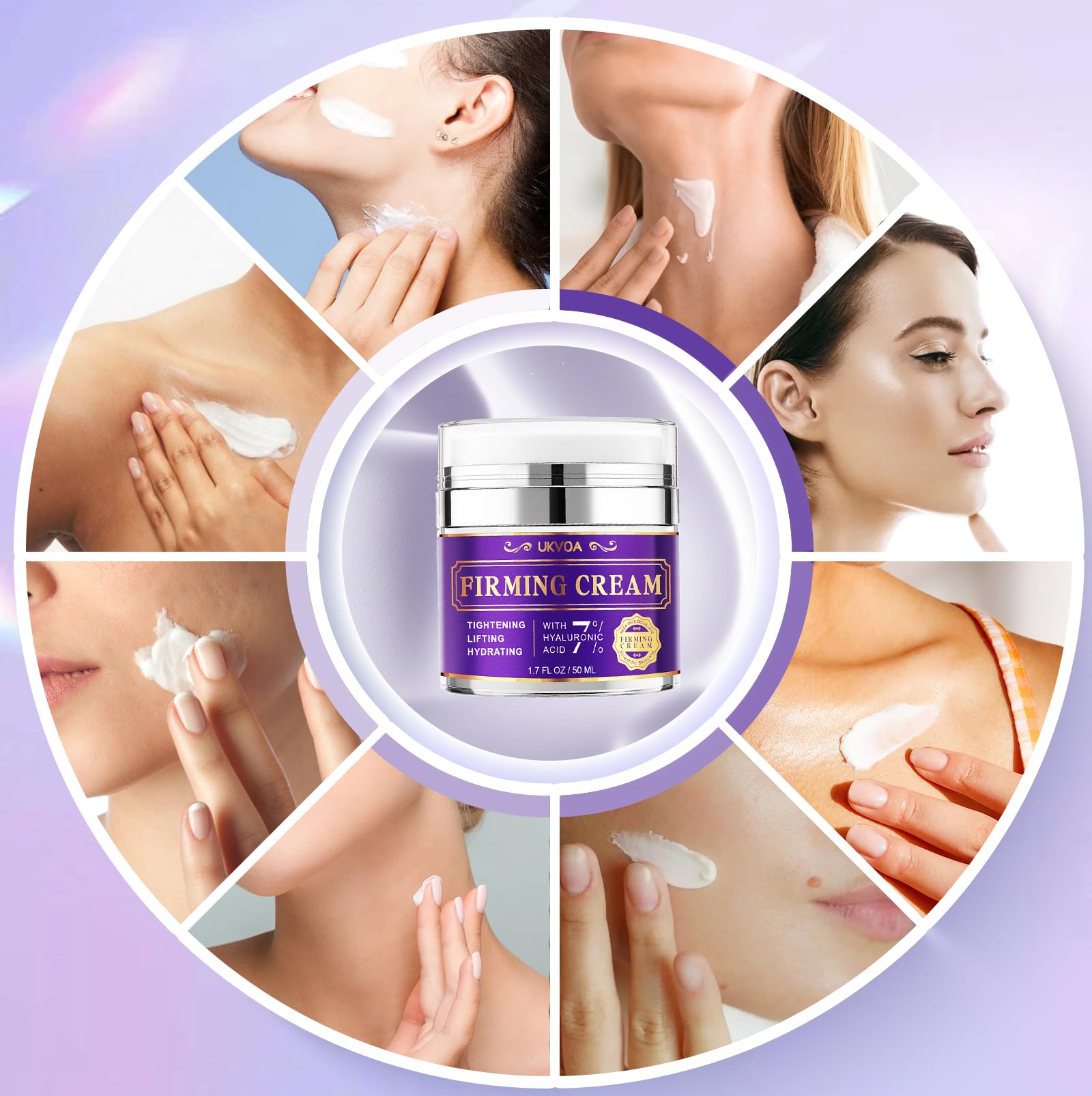 UKVOA Retinol Neck & Face Wrinkle Cream for Women, Neck Cream for Tightening and Firming, Anti Aging Skin Care with Collagen & Hyaluronic Acid, Instant Face Lift Cream 1.7 Fl Oz