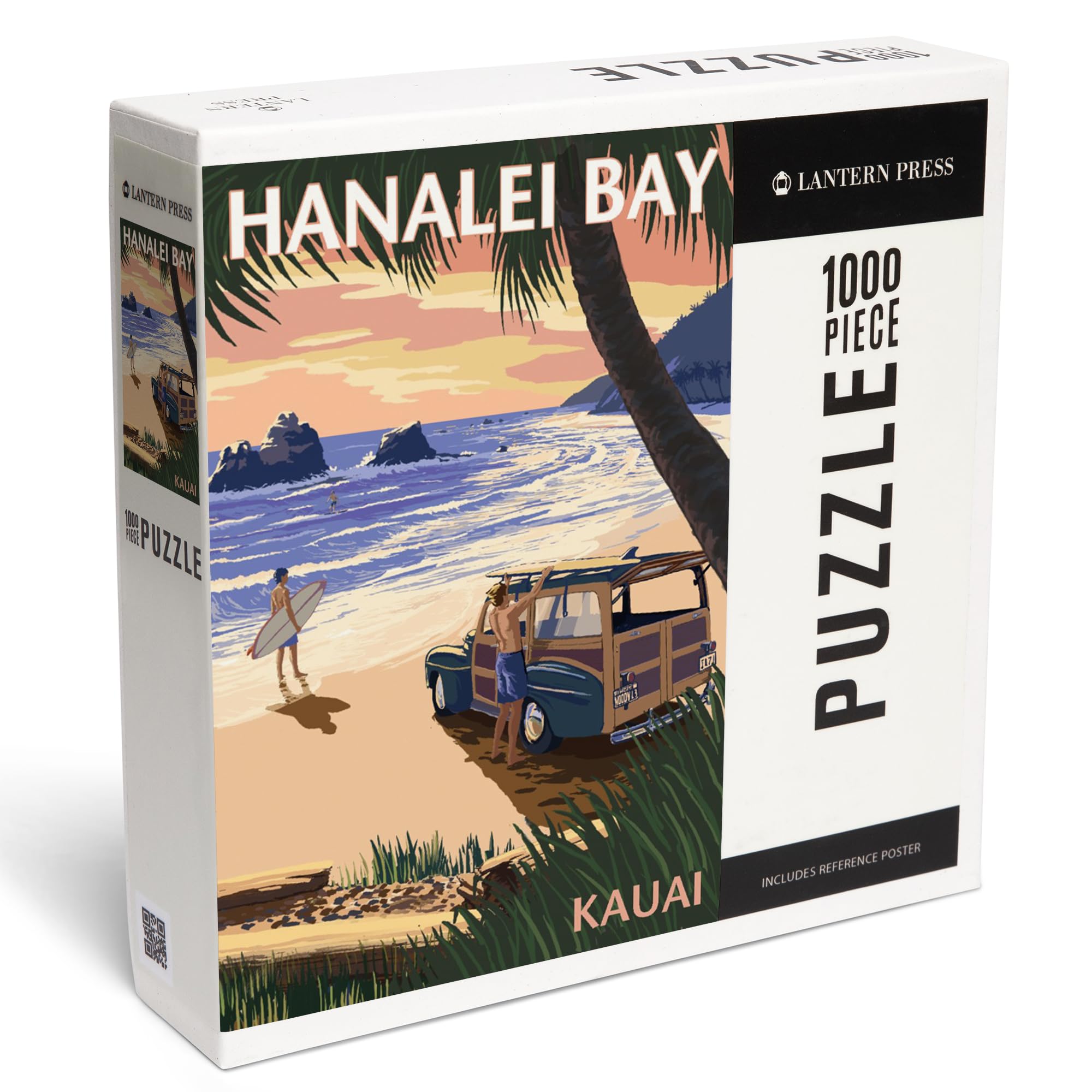 Hanalei Bay, Kauai, Hawaii, Woody on Beach (1000 Piece Puzzle, Challenging Jigsaw Puzzle for Adults, Made in USA)