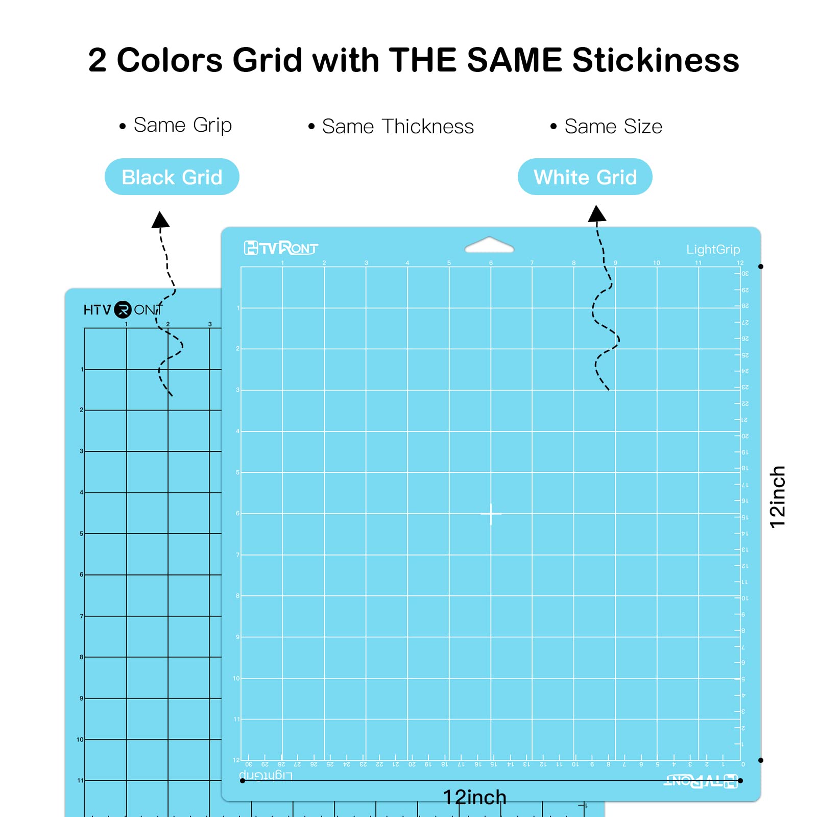 HTVRONT Light Grip Cutting Mat for Cricut, 6 Pack Cutting Mat 12x12 for Cricut Explore Air 2/Air/One/Maker, Light Adhesive Sticky Quilting Cutting Mats Replacement Accessories for Cricut