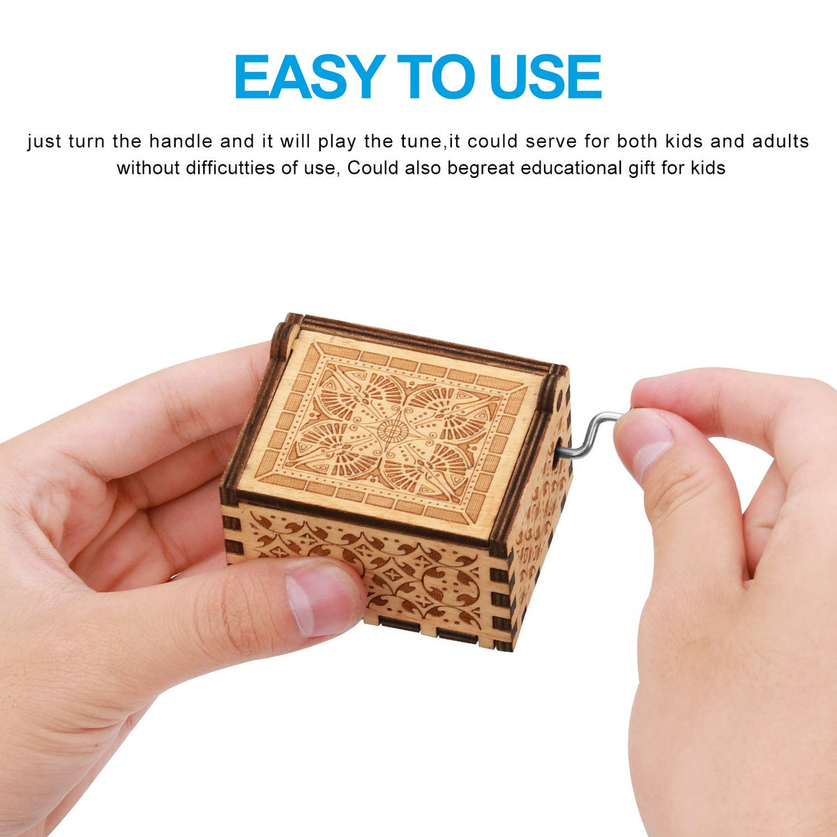 You are My Sunshine Wood Girlfriend Music Boxes,Laser Engraved Vintage Wooden Sunshine Musical Box Gifts for Birthday/Christmas/Valentine's Day-to Girlfriend