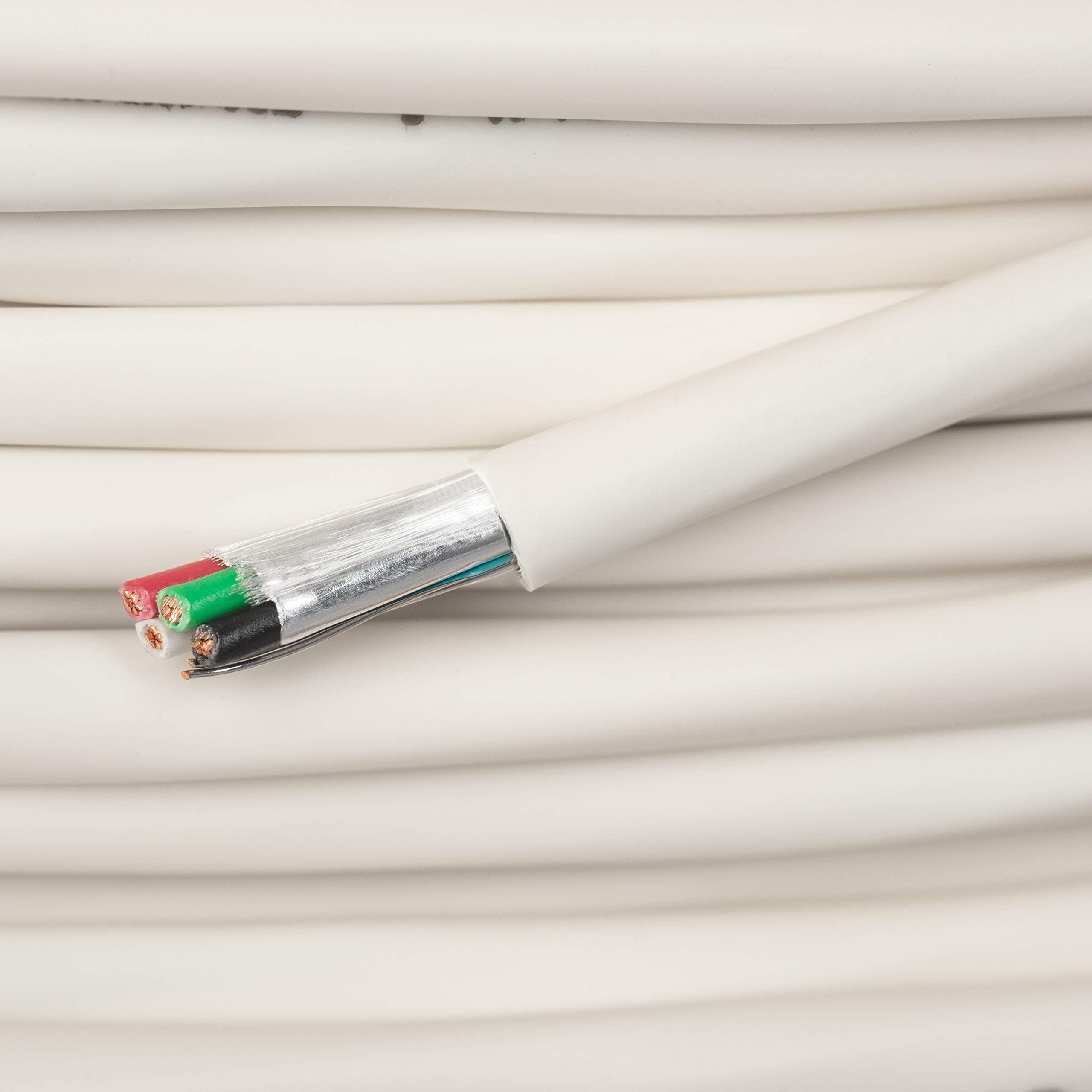 EWCS 18 AWG 4/C 100% Copper Str CMP Plenum Rated Shielded Sound & Security Cable - 1000 Feet - EWCS Spec - Made in USA!