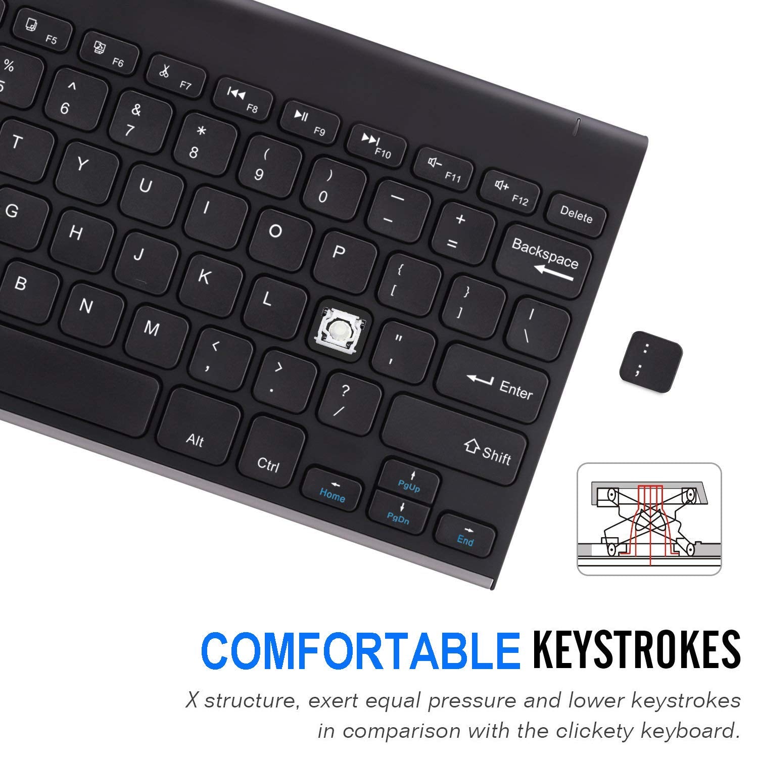 Arteck Bluetooth Keyboard, Stainless Steel Universal Portable Wireless Bluetooth Keyboard for iOS iPad 10.2-inch, Air, Pro, Mini, Android, Windows Tablets PC Smartphone Built in Rechargeable Battery
