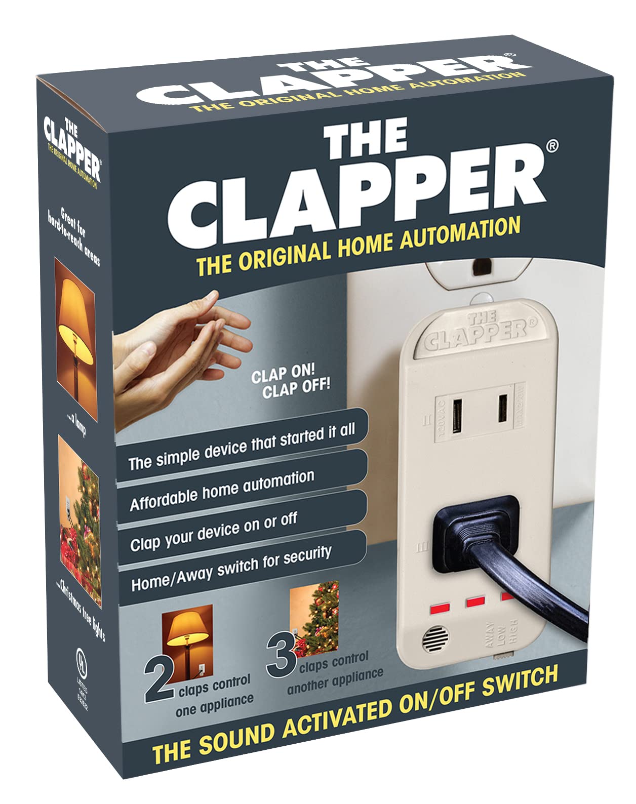 Clapper The Original Home Automation Sound Activated Device, On/Off Light Switch, Clap Detection, As Seen On TV