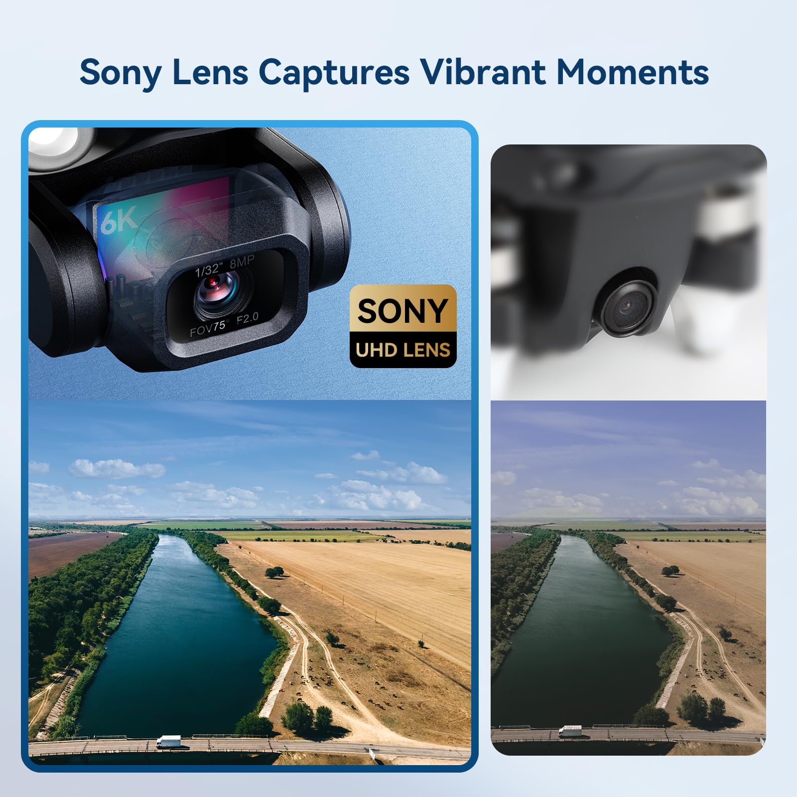 Ruko F11PRO 2 Drone with 6K Camera for Adults, 3-Axis Gimbal, 4K/30fps Video, 70-Min Flight Time with 2 Batteries, 10000ft FPV Transmission Professional Drone, Auto Return, Beginner Mode