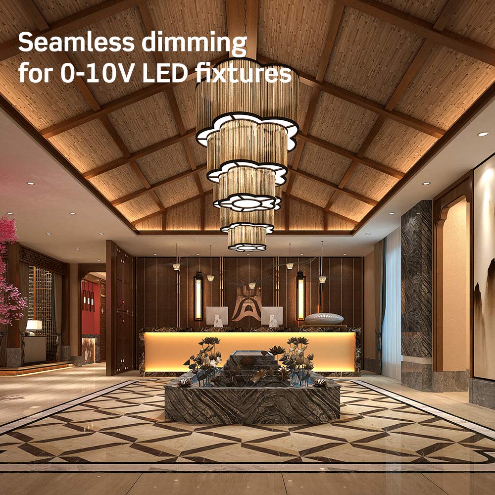 Leviton IP710-LFZ IllumaTech Slide Dimmer for LED 0-10V Power Supplies, 1200VA, 10A LED, 120/277 VAC, White w/Color Change Kits Included, White, Light Almond & Ivory