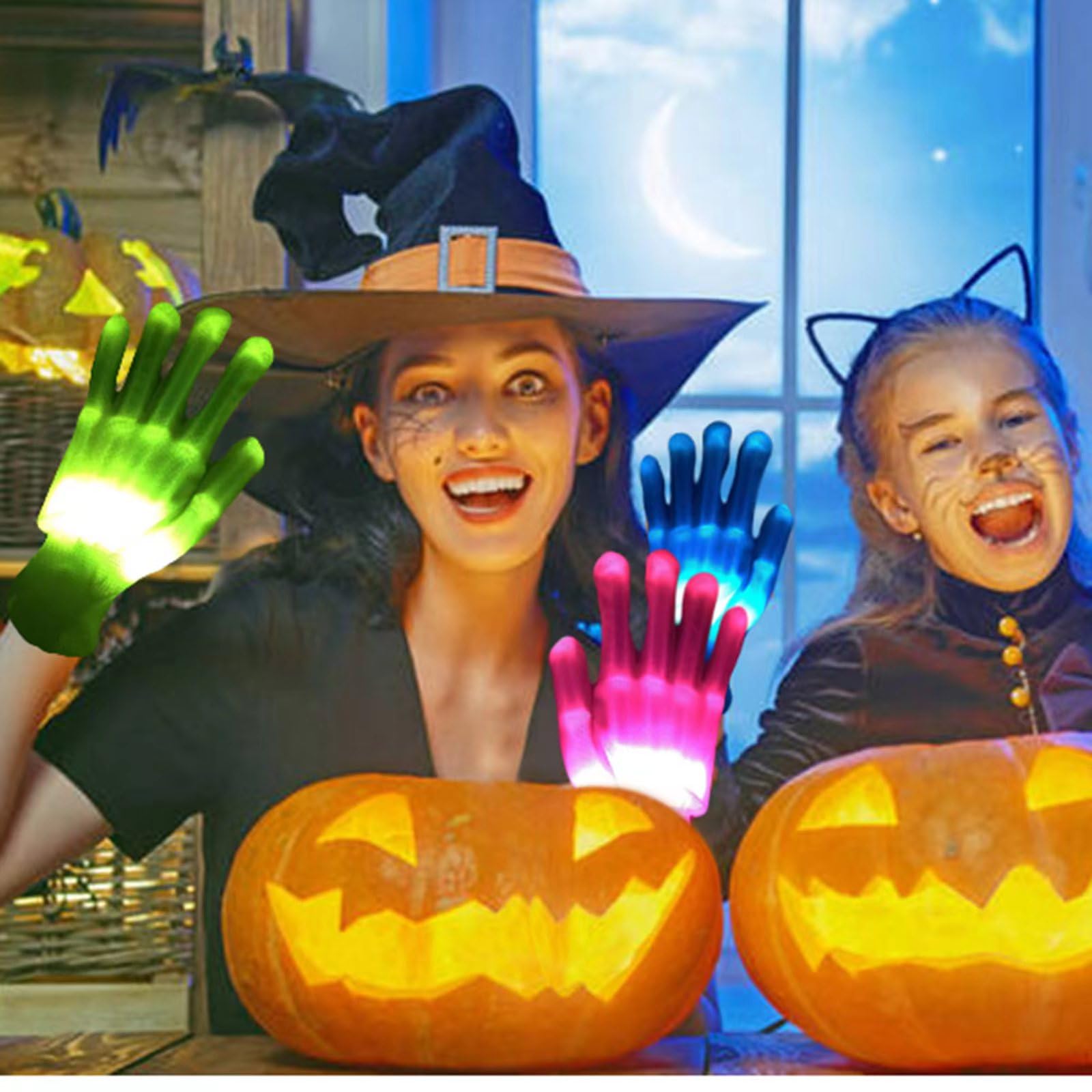 COLEDRE Led Gloves Boys Toys Gifts Age 6-12 Years Old Stocking Stuffers 12 Colors Light Up Birthday Halloween Party for Kids Adults Teens(1PM)