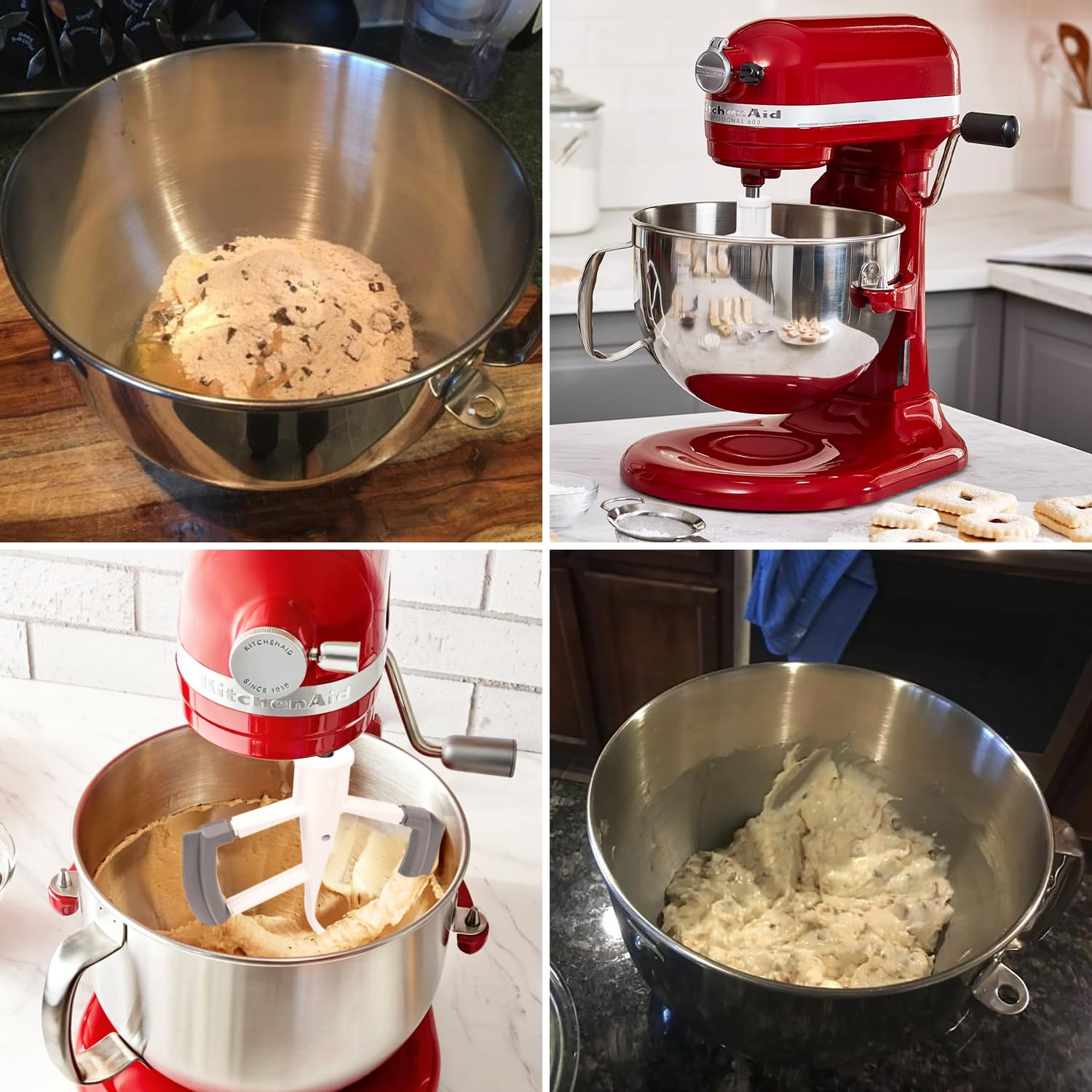 Flex Edge Beater Fit for Kitchenaid 6-Quart Bowl-Lift Stand Mixers, Silicone Edges Kitchen aid Paddle Attachment Mixer Accessory
