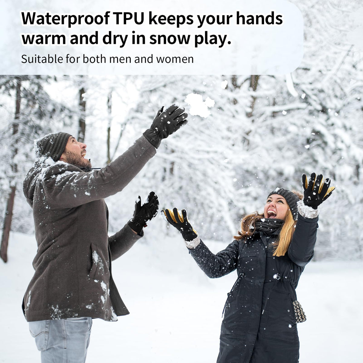 OZERO Winter Gloves, -20°F(-29℃) Cold Proof Thermal Work Glove - Deerskin Suede Leather Palm and Polar Fleece Back with Heatlok Insulated Cotton - Hands Warm in Cold Weather for Women and Men