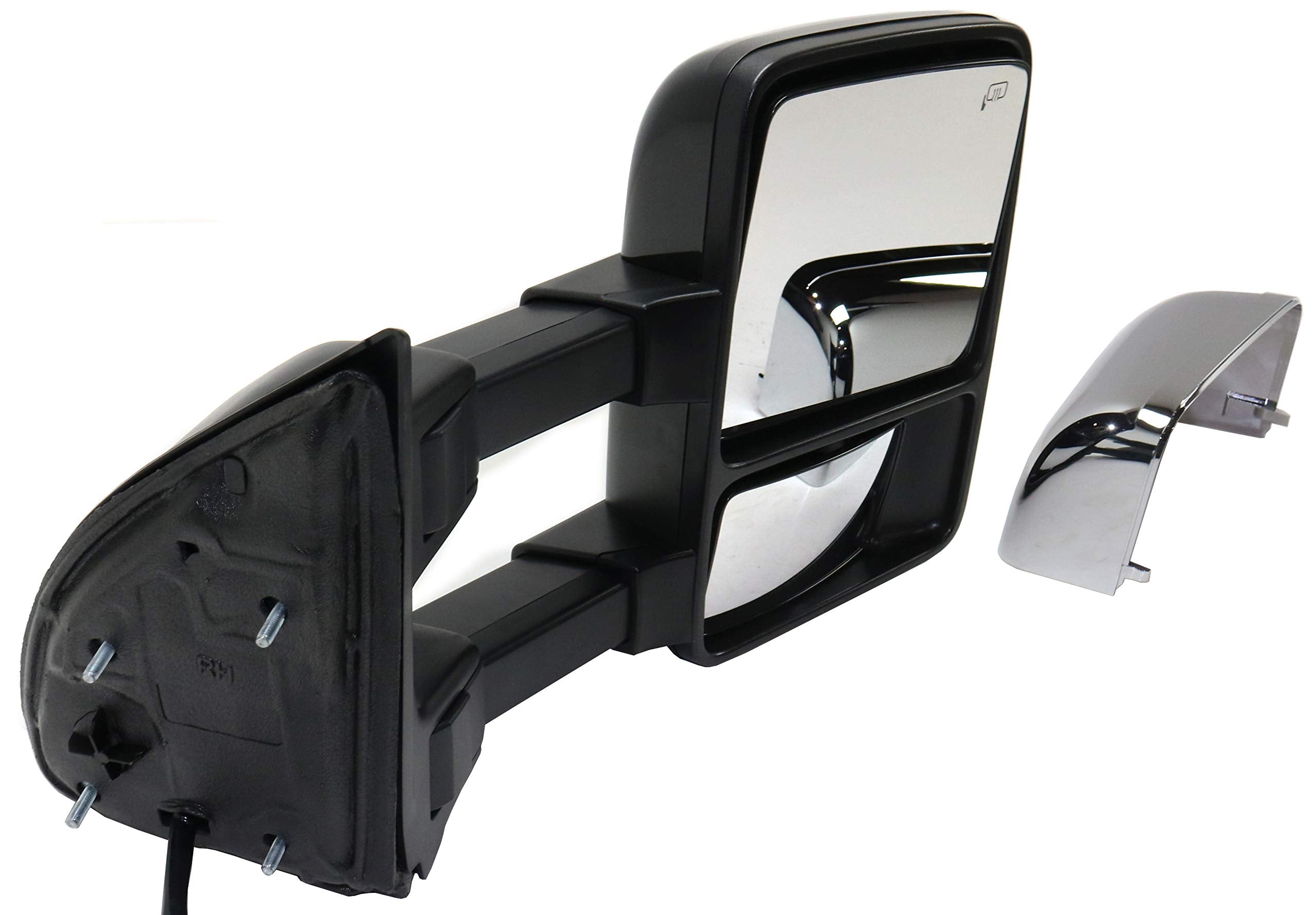 Kool Vue Passenger Side Power Heated Towing Mirror for Ford F-250 F-350 Super Duty 2011-2016 Power Fold With Signal Light & Memory; Without Blind Spot Monitor Auto Extend with 2 Caps