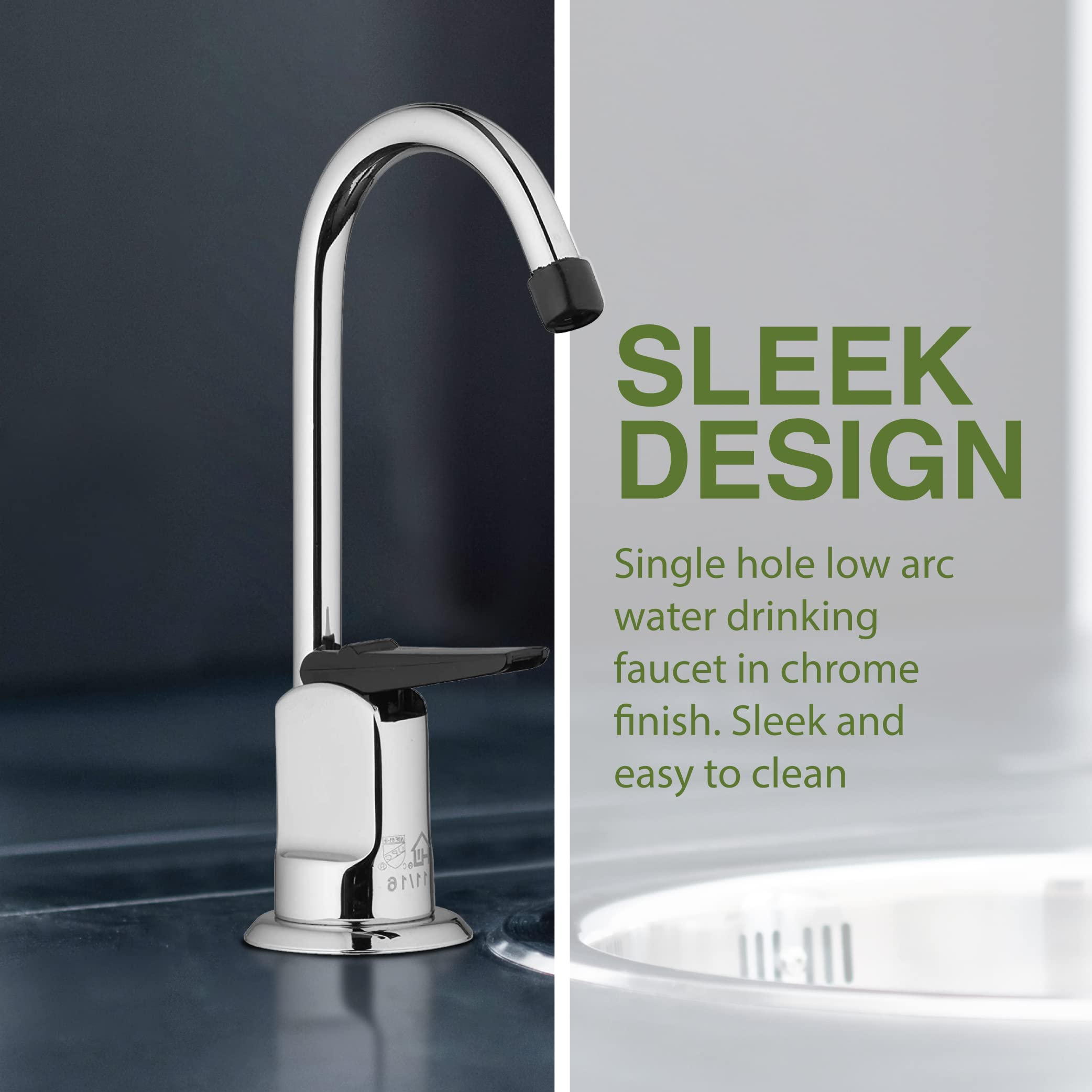 Homewerks Worldwide 3310-160-CH-B-Z Single Hole 1-Handle Low-Arc Drinking Water Faucet, Chrome Finish