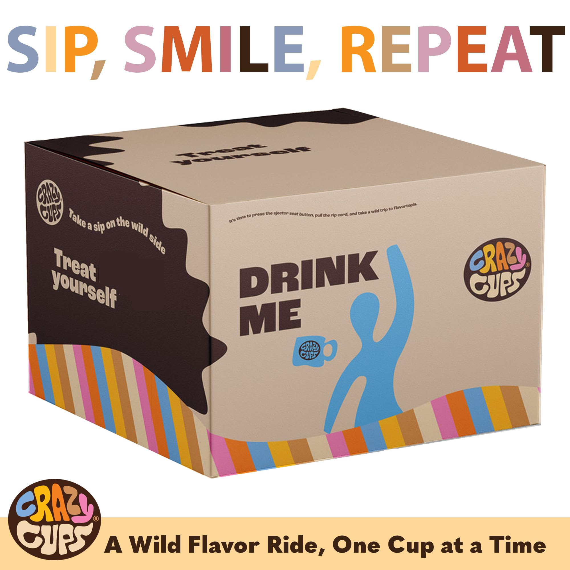 Crazy Cups Flavored Decaf Coffee Pods, Decaf Variety Pack, Assorted Decaffeinated Coffee for Keurig Machines, for Hot or Iced Coffee, Single Serve Coffee in Recyclable Pods, 50 Count