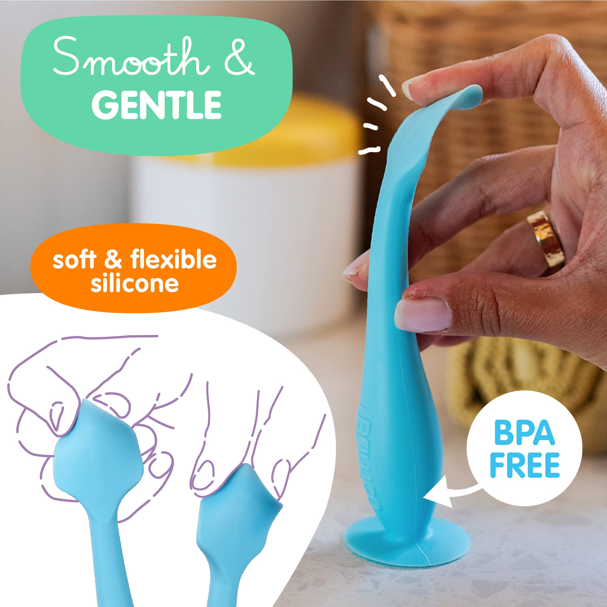 Bumco Diaper Cream Spatula - BPA-Free Diaper Bag Essentials, Soft Butt Spatula Baby, Mom-Invented Butt Paste Spatula, Bumco Diaper Cream Spatula, Flexible Diaper Cream Applicator, Bumco Baby Bum Brush