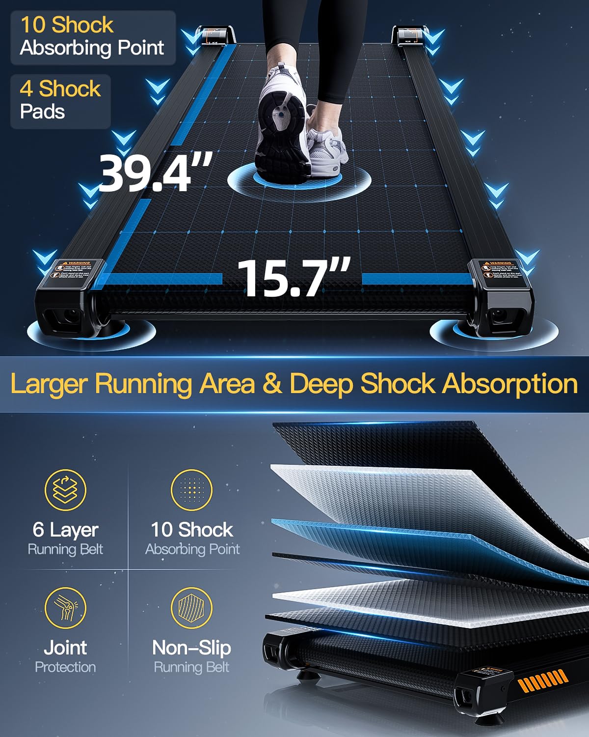 FINEHORSE Walking Pad Treadmill with Auto Incline, 6 in 1 Under Desk Treadmill, 6-Level Incline Treadmills, 2.5HP Portable Treadmills for Home with 330LBS Capacity, LED Display, Remote Control