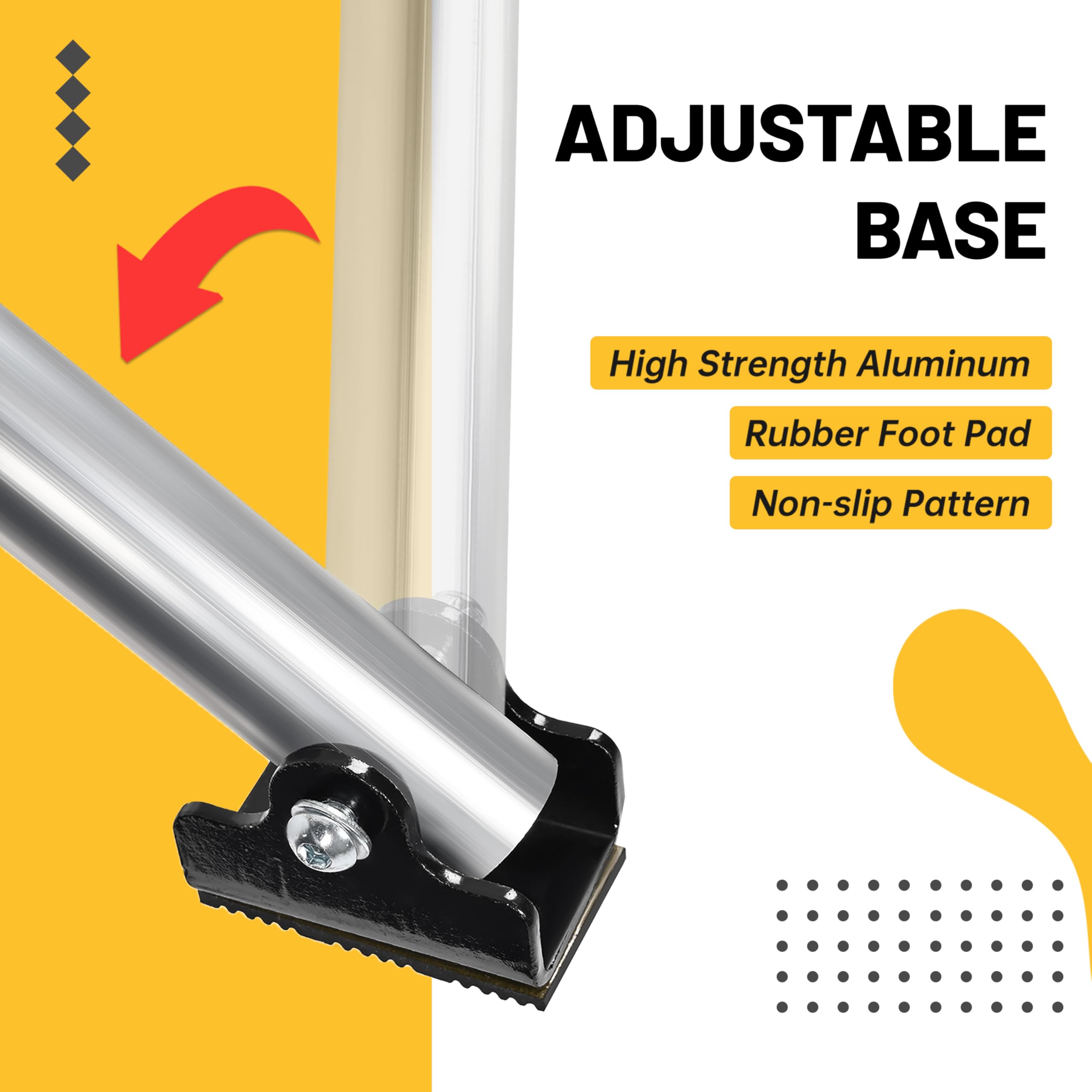 KUAFU 60'' Bunk Ladder Compatible with RV W/Hook and Rubber Foot Pads Aluminum Anti-Slip Bunk Bed Dorm Loft Home Appartments Ladder Lightweight and Sturdy Design for Safe Climbing 450LBS