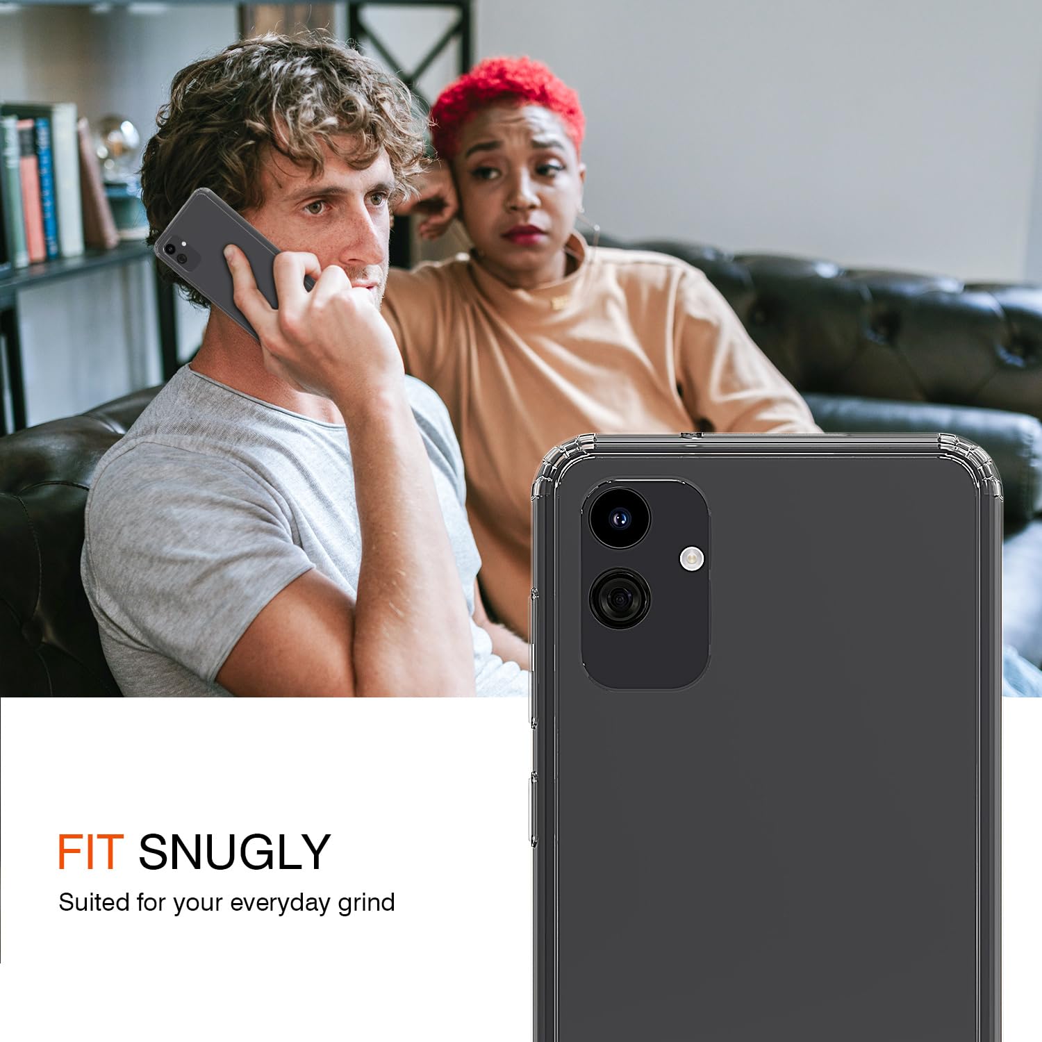 Jilivock Phone Case Cover for Samsung Galaxy A04 with 2pcs Screen Protector, Shockproof Clear TPU Case for Samsung Galaxy A04, Premium Minimalistic Phone Cover