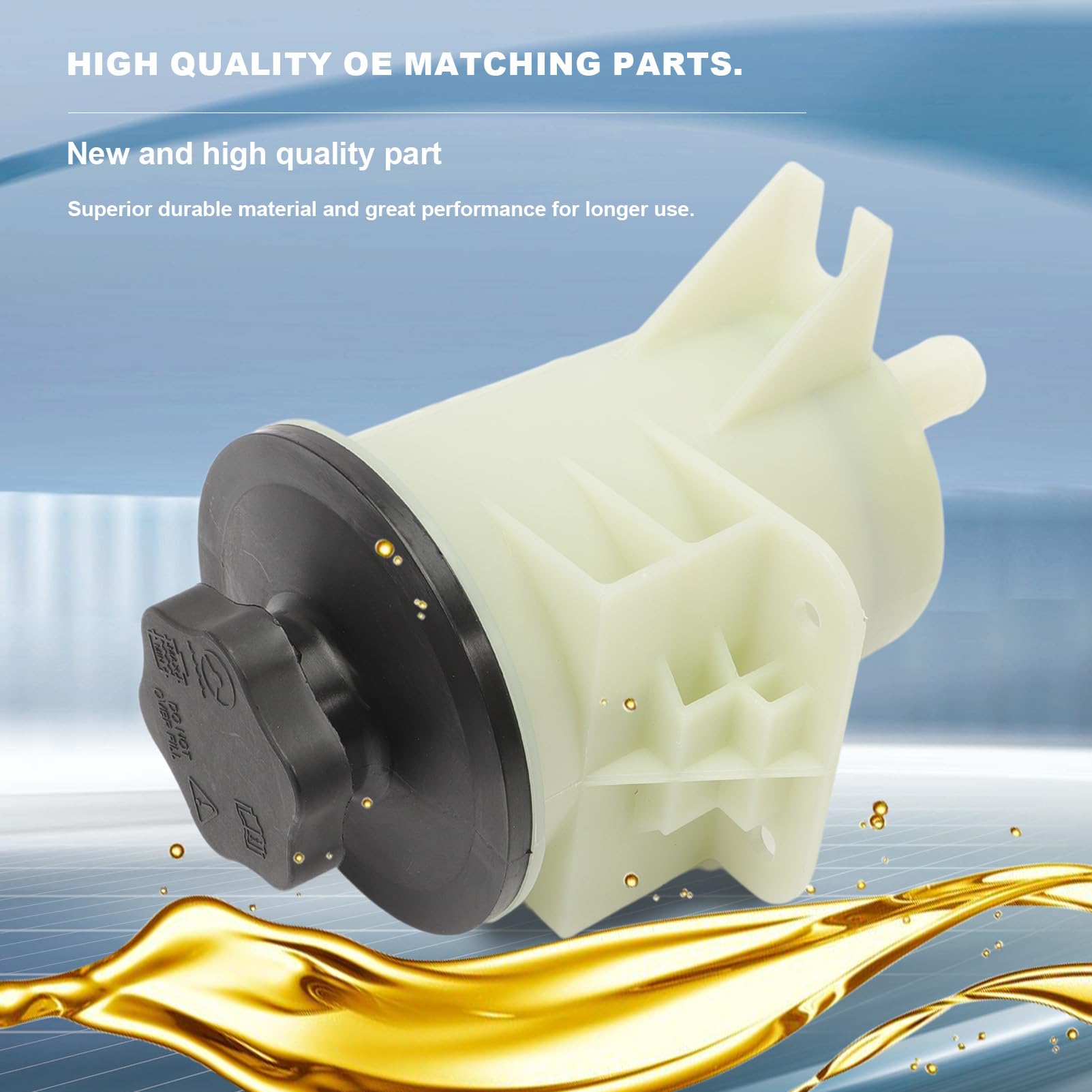 Kaloeou Power Steering Reservoir/Tank with Cap Fit for for-D F-150 2004-2008, Expedition 2002-2006 & LIN-COLN Mark LT 2006-2008 Replace R-903, 3R903, 5L3Z3A697AA