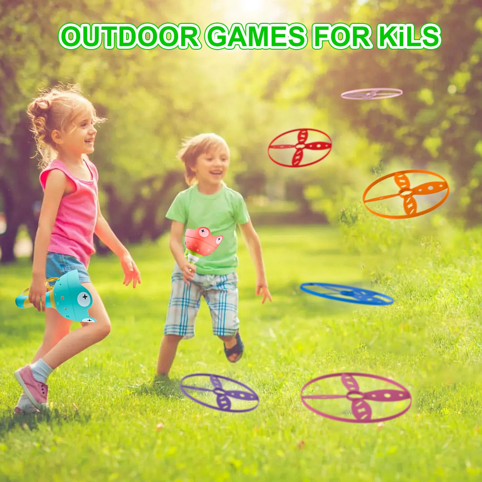 Ivtivfu Flying Disc Launcher Toy Supplements (12PCS), Outdoor Toys for Ages 3 4 5 6 7 8 Boys and Girls, Suitable for Handheld and Stomp Disc Launchers, Outside Kids Games for Beach Yard and Park