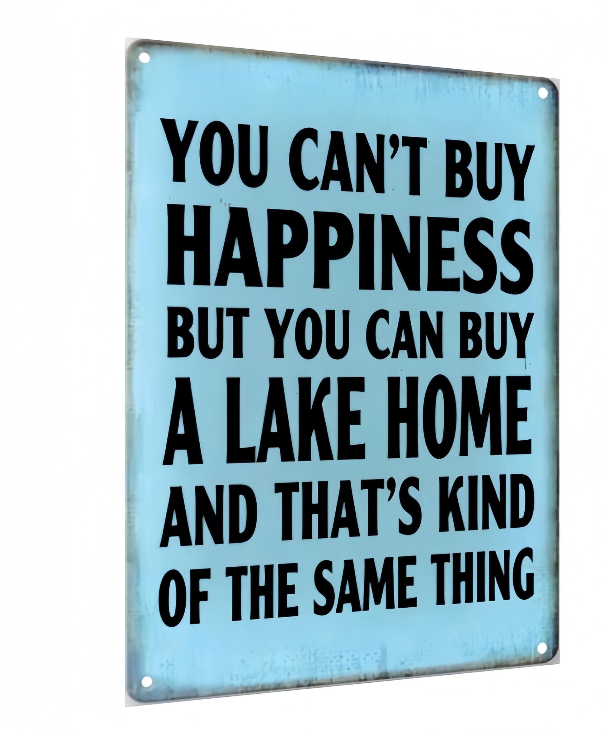 Carastora Vintage Lake Home Wall Sign – Metal Lake House Decor for Cabin, Porch, or Outdoor Retreat – Gift for Lake Lovers, 12x8 Inch