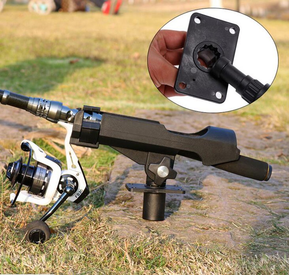 Bekith 2 Pack Fishing Rod Holder with Combo Mount, Adjustable Fishing Boat Rod Holder, Black Finish