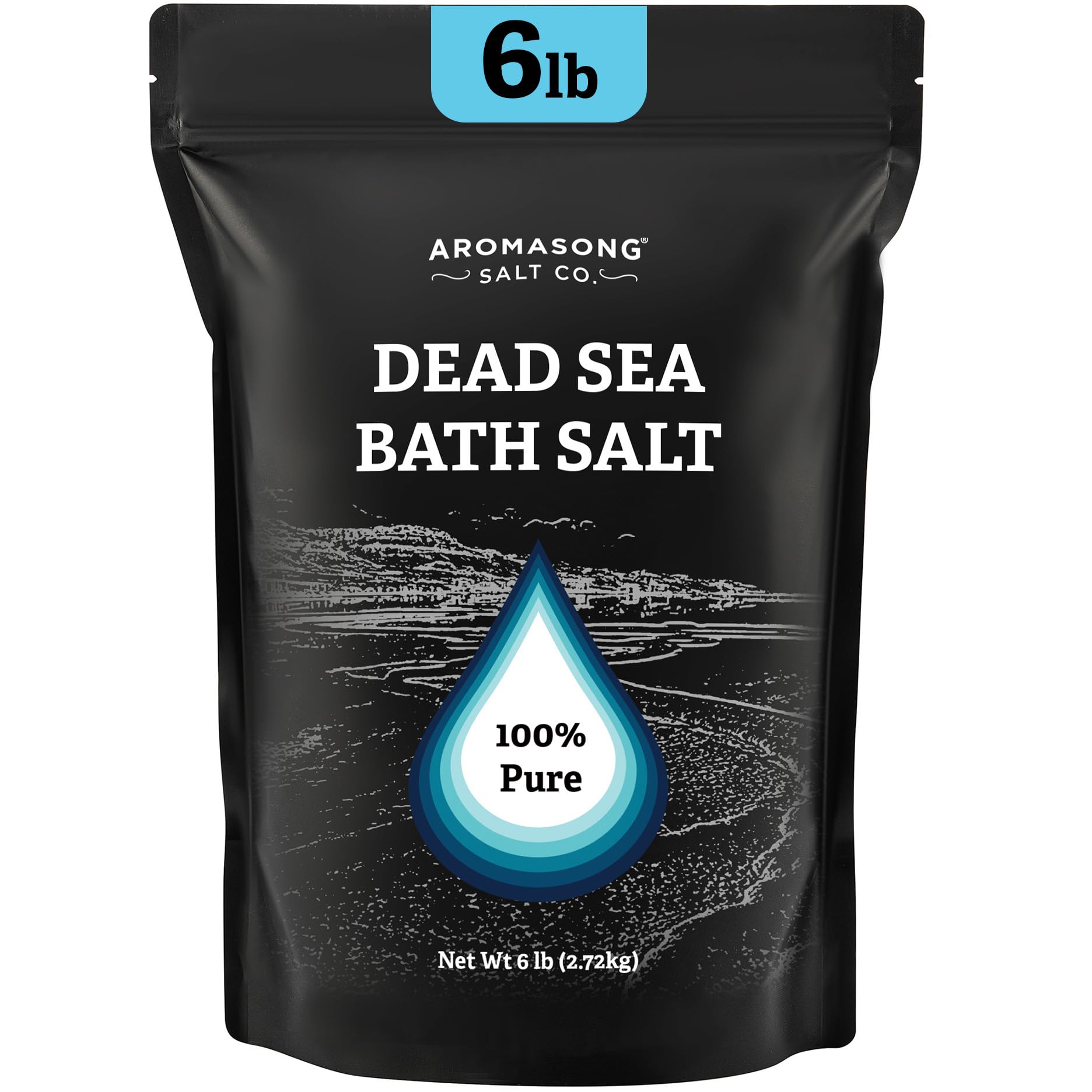 Aromasong Dead Sea Salt Bath Soak 6 Lbs. Bulk Pack – 100% Natural Dead Sea Salts for Soaking, Relaxation, and Detoxification of Skin, Dead Sea Salts for Bath to Rejuvenate and Refresh.