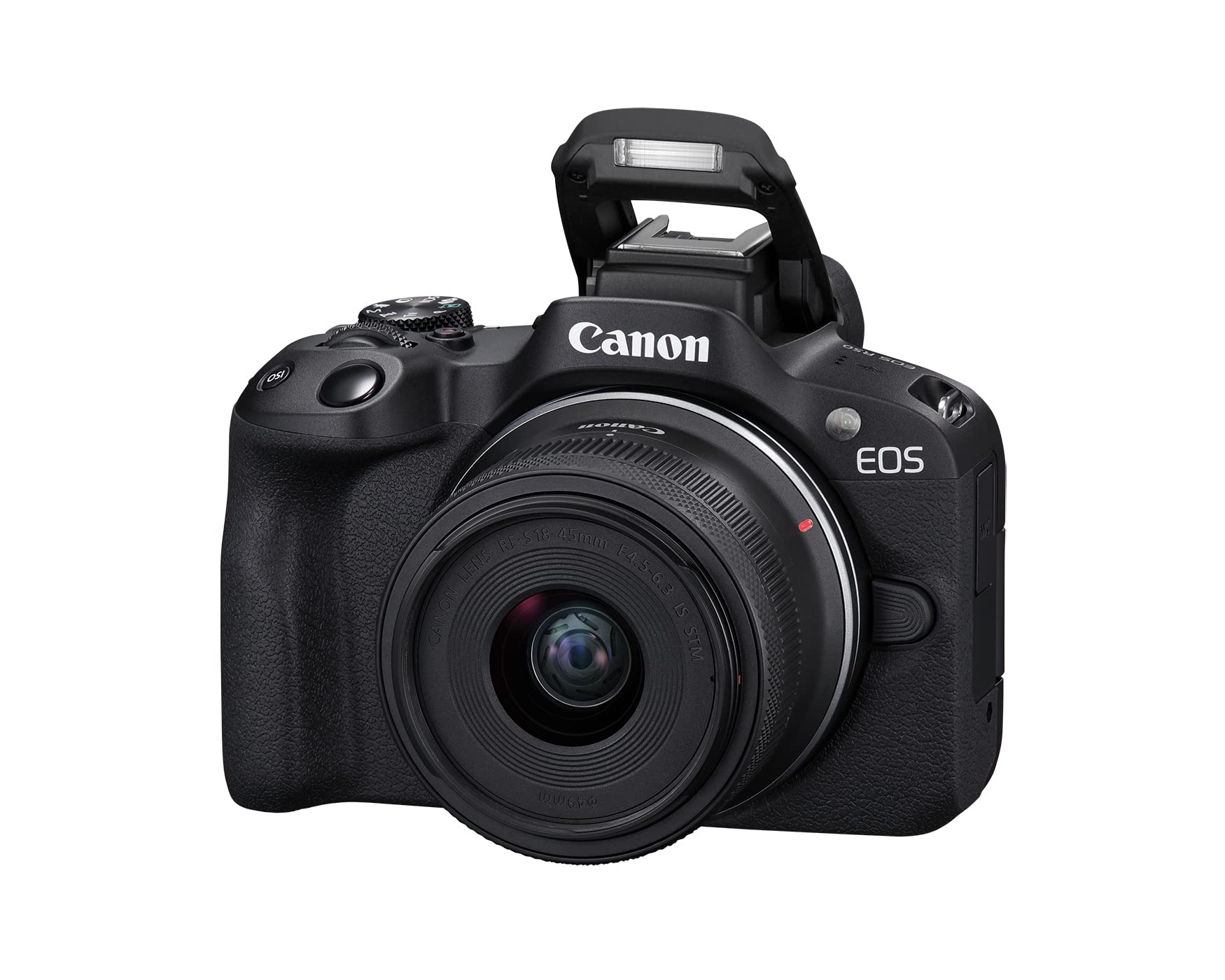 Canon EOS R50 Mirrorless Camera RF-S18-45mm F4.5-6.3 is STM Lens Kit, 24.2 Megapixel CMOS (APS-C) Sensor, 4K Video, Hybrid Camera, Photo and Video, Vlogging, Content Creator, RF Mount, Black