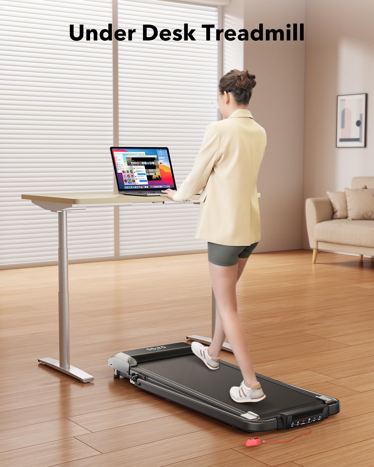 TOPUTURE Walking Pad Under Desk Treadmill with Incline, 2 in 1 Folding Treadmill for Home/Office, Portable Compact Treadmills with Remote Control, APP & LED Display 300LBS Capacity