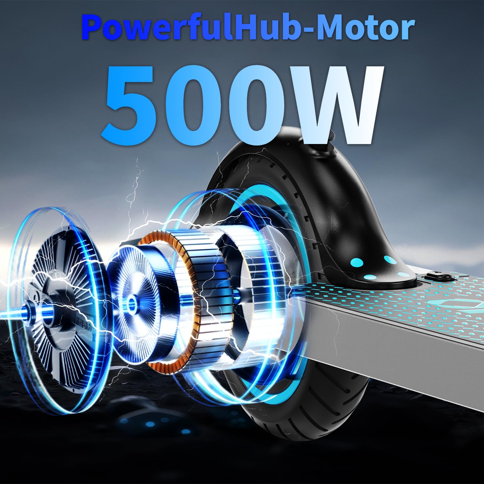QnQ Electric Scooter, Powerful 500WPeak Motor, Max12/28Miles Long Range, Top Speed 15.5/19MPH, 8.5" Tires,Long-Lasting Battery Life, Dual elastomer Suspension UL 2272 & 2271 Certified