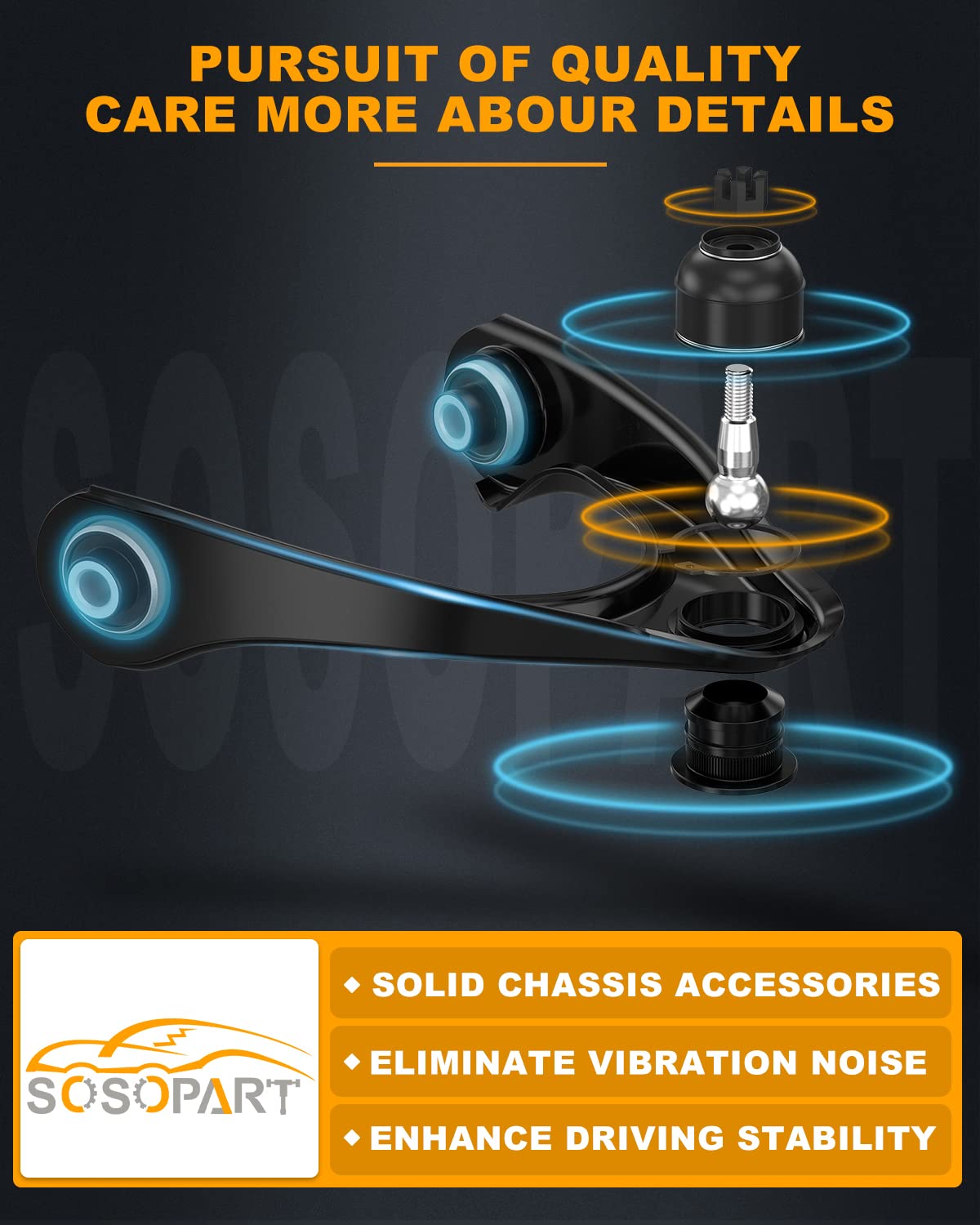 SOSOPART 15pc Set Front Suspension Kit Lower Upper Control Arm Inner Outer Tie Rod End Adjusting Sleeve Sway Bar Link Idler Arm Pitman Arm Replacement for Chevy C1500 C2500 Tahoe for GMC C1500 Yukon