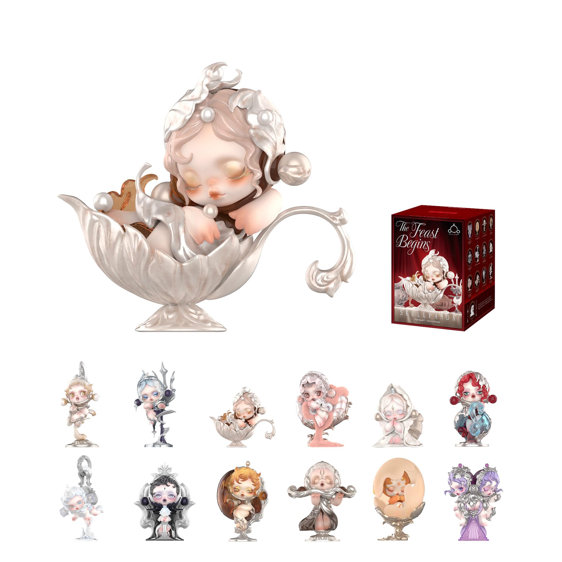 POP MART SKULLPANDA The Feast Begins Series Blind Box Figures, Collectible Toys Home Decorations, Holiday Birthday Gifts for Girls and Boys, Single Box