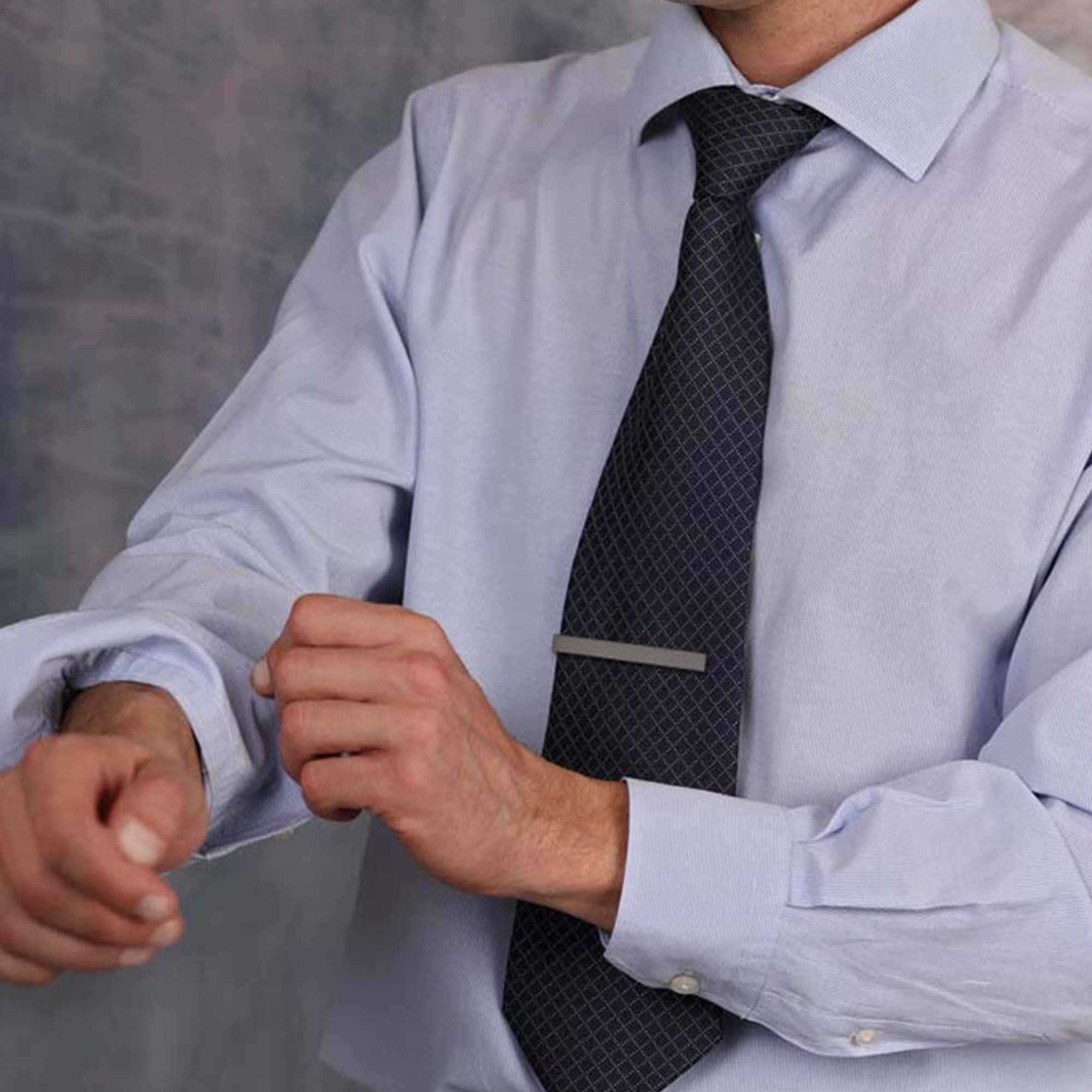 Tie Clips for Men, 6 PACK Tie Clip Set with Elegant Gift Box - Shiny & Matte Tie Clips Black, Silver, Gold Tie Bar Tie Pinch Tie Clasp. Nice Gift for Father, Husband, Boyfriend, Wedding (Classic 6PC)