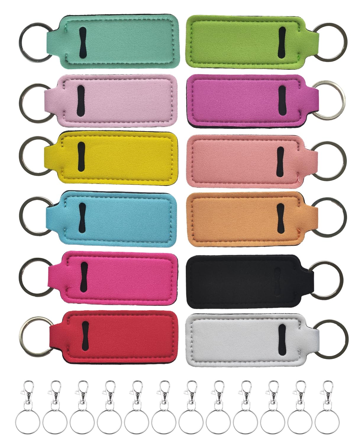 Belolvar Chapsticks Holder Keychain for Lipstick, Lip Balm Lip Gloss Holder Stocking Stuffers for Women (Mixed, 12pcs)