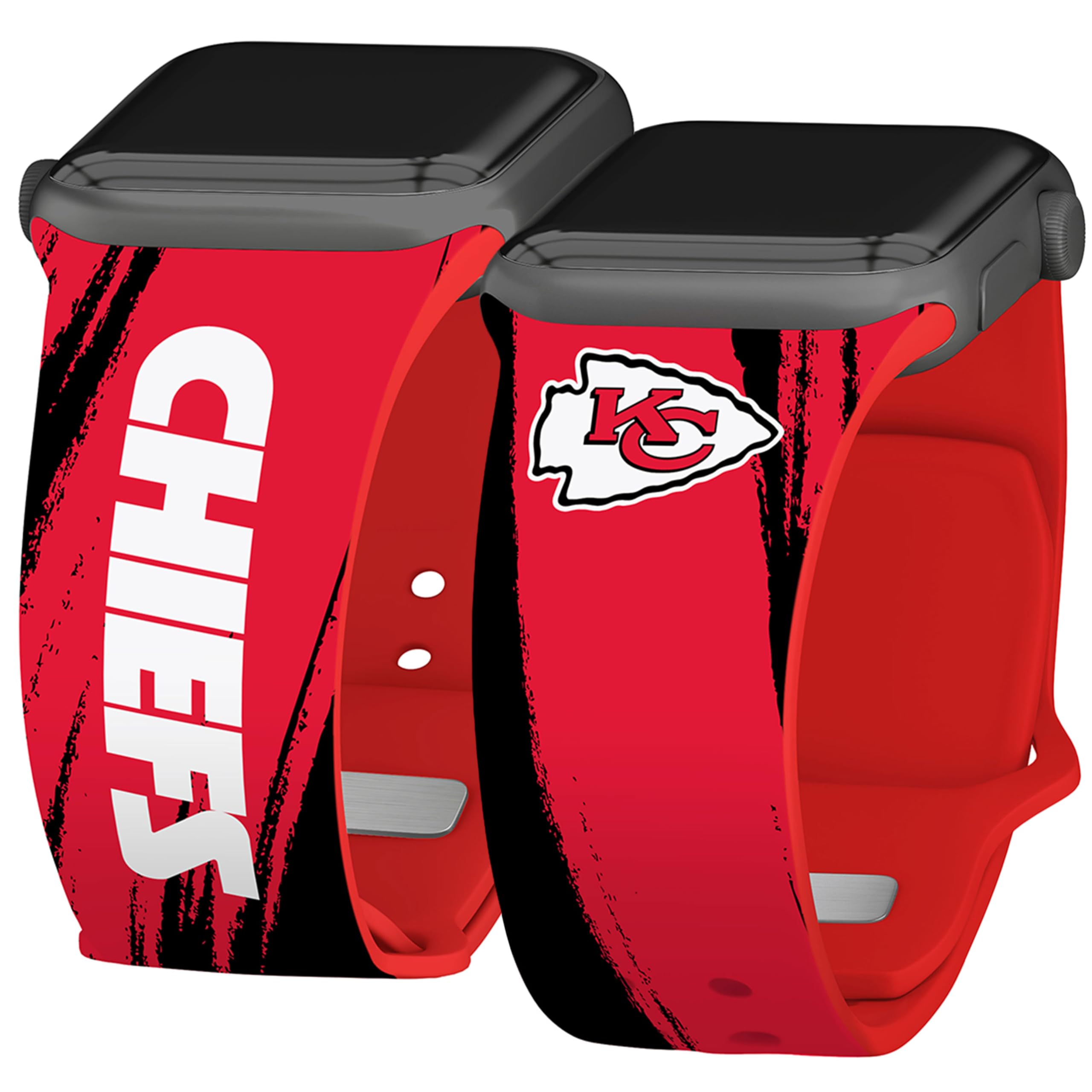 Game Time Kansas City Chiefs HD Paint Stripe Watch Band Compatible with Apple Watch (38/40/41mm Short)