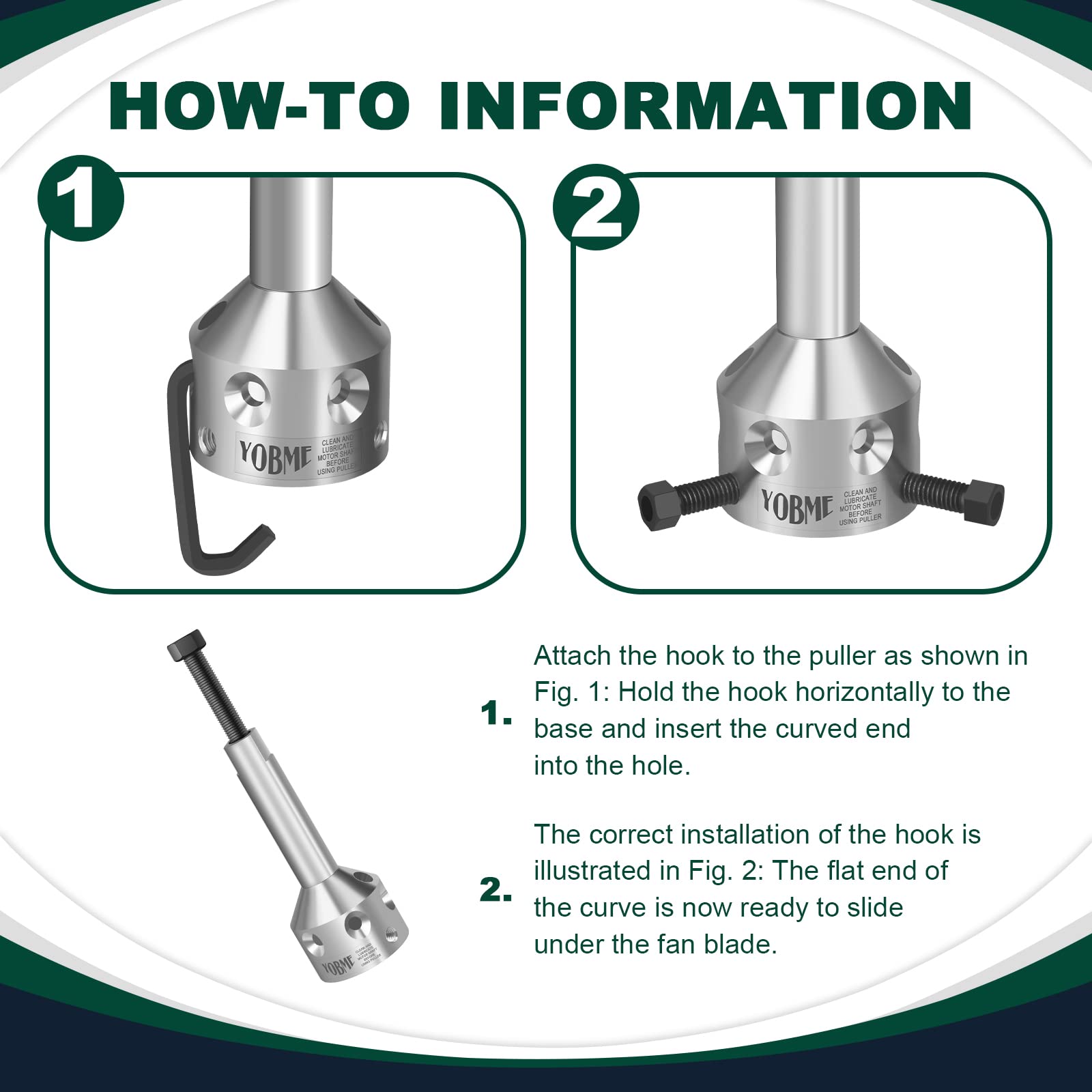 UP-1 Ultimate Hub Fan Blade Blower Wheel Puller Perfect for 5/8" Belt Drive and 1/2" Or Less Direct Drive Motor Shafts