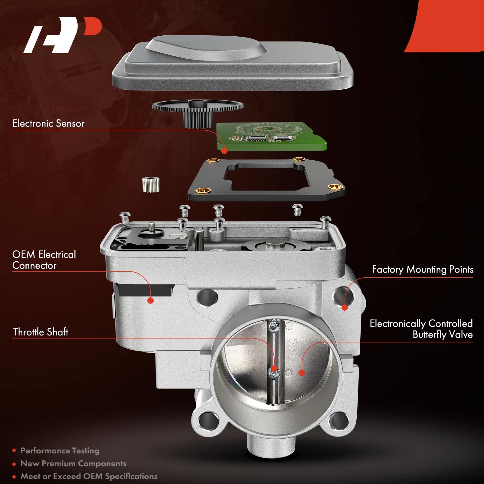 A-Premium Electronic Throttle Body Compatible with Jeep Patriot Compass 2007-2017 & Dodge Avenger Caliber Journey & Chrysler 200 Sebring - 1.8L 2.0L 2.4L, Replaces 4891735AC, 4891735AD