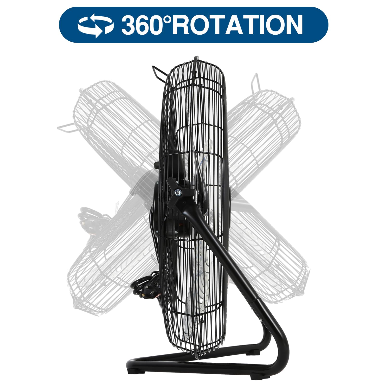 BILT HARD 4600 CFM 20" High Velocity Floor Fan, 3-Speed Heavy Duty Metal Fan with Wall-Mounting System, Industrial Shop Fan for Commercial, Garage, and Greenhouse, 2 Pack