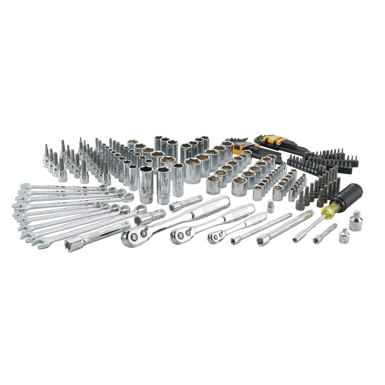 DEWALT 200-Piece Socket Set, Metric/SAE Mechanic Tool Set with Storage Case (DWMT75000)