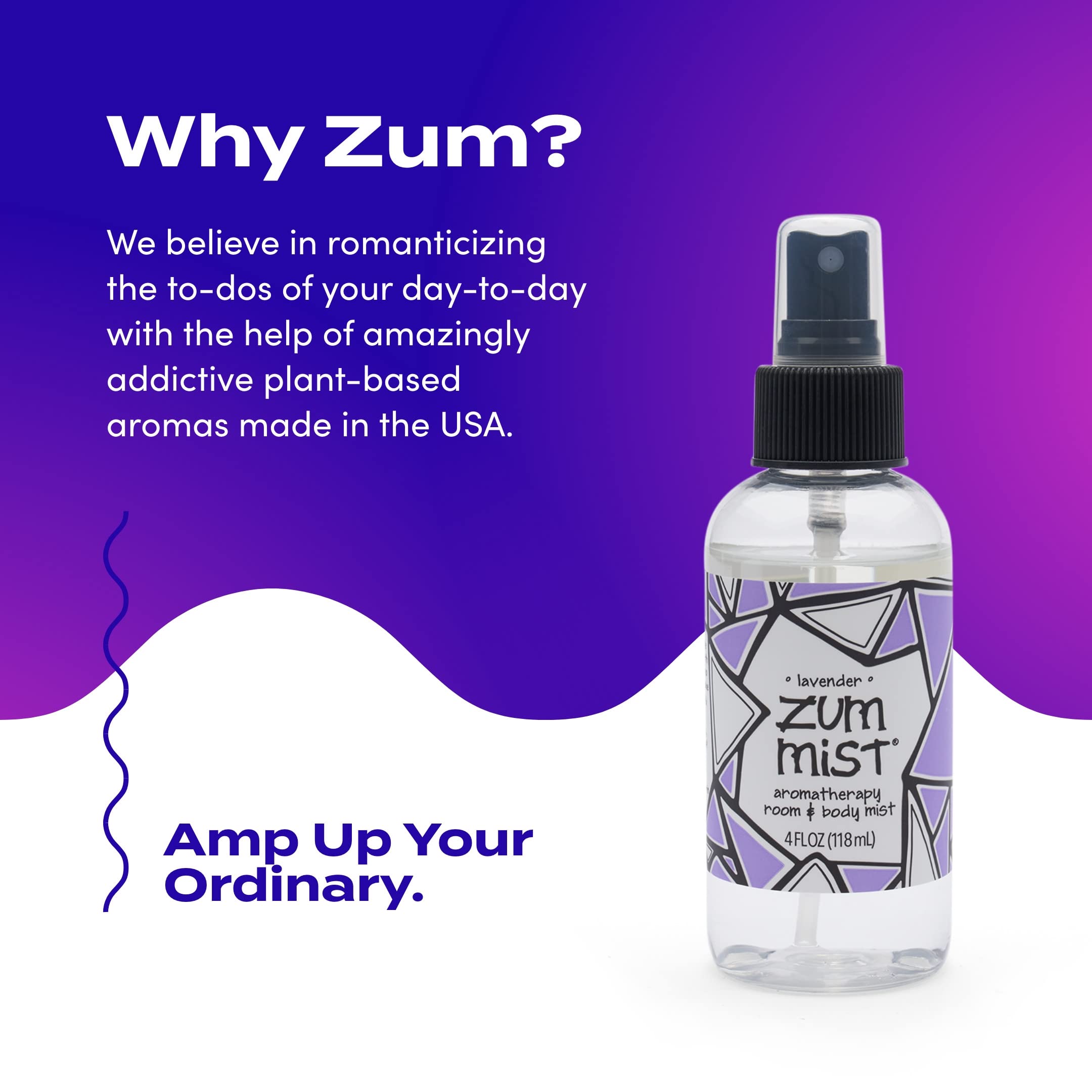 Zum Indigo Wild Mist Room & Body Spray - Aromatherapy Essential Oil Spray - Natural Body Mist & Room Spray - Lavender Scent - 4 fl oz