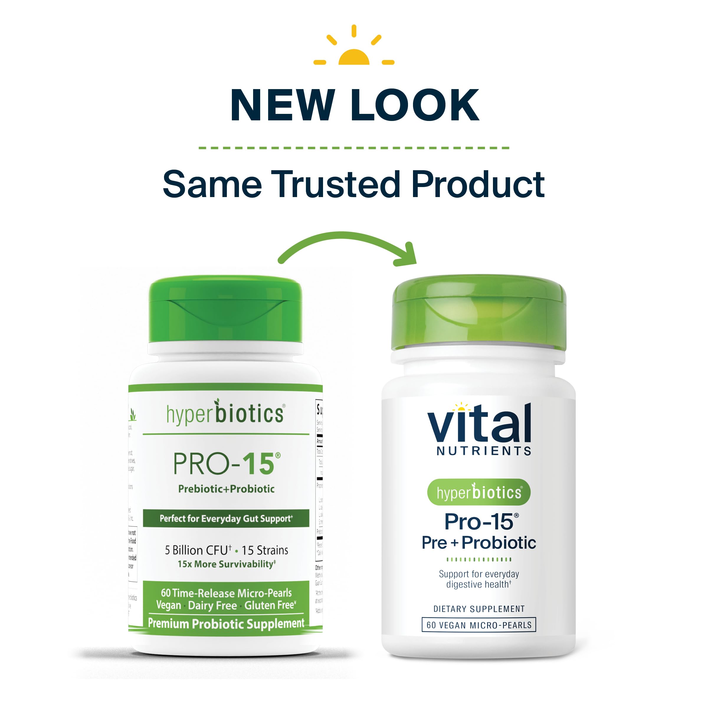 Hyperbiotics Vital Nutrients Pro-15 Prebiotics + Probiotics for Women and Men | 15 Science Backed Strains | Supports Occasional Constipation, Diarrhea, Gas & Bloating | 60 Vegan Time Release Pearls